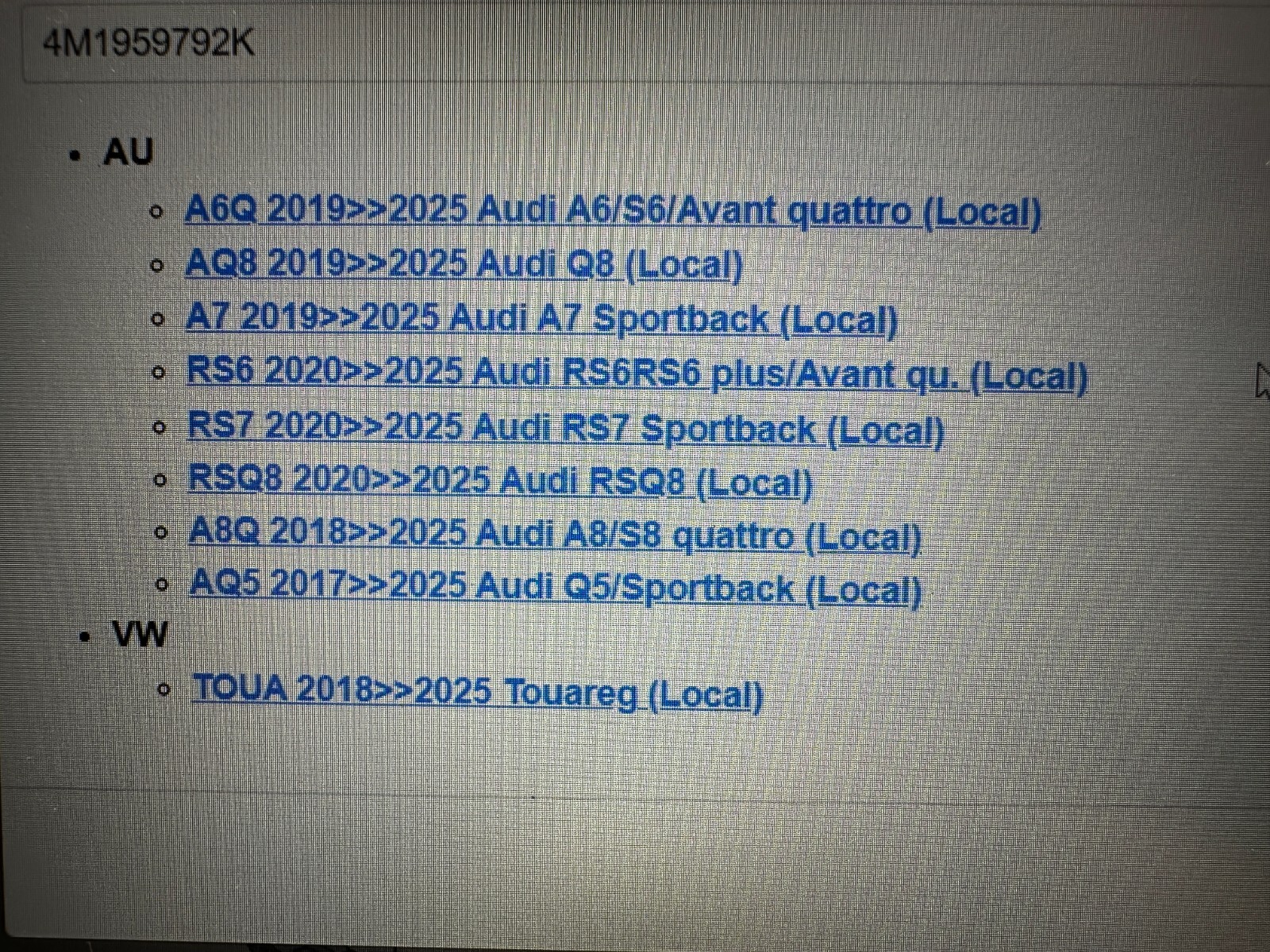 AUDI VW TÜRSTEUERGERÄT SATZ 4M1959792K 4M1959793K 4M1959795K 4M1959795K NEU ORIG - Obrázek 14