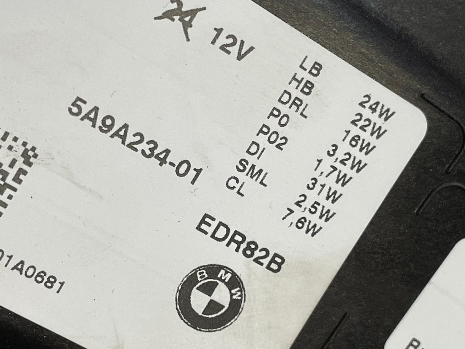 BMW X1 U11 HEADLIGHT FRONT R USA MODEL 5A9A234-01 , 1EX 017.426-2 - ORIG.BMW NEW - Obrázek 6