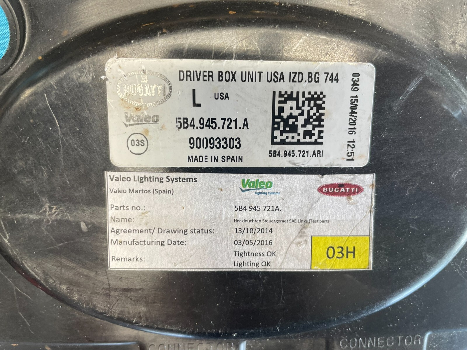 BUGATTI CHIRON HEADLIGHT UNIT USA IZD.BG 5B4945721A - 5B4937097 VOM TEST WAGEN - Obrázek 12