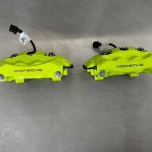 PORSCHE BRAKE CALIPERS GREEN REAR SET L+R COMPLETE 9Y0615403DE+9Y0615404DE NEW !