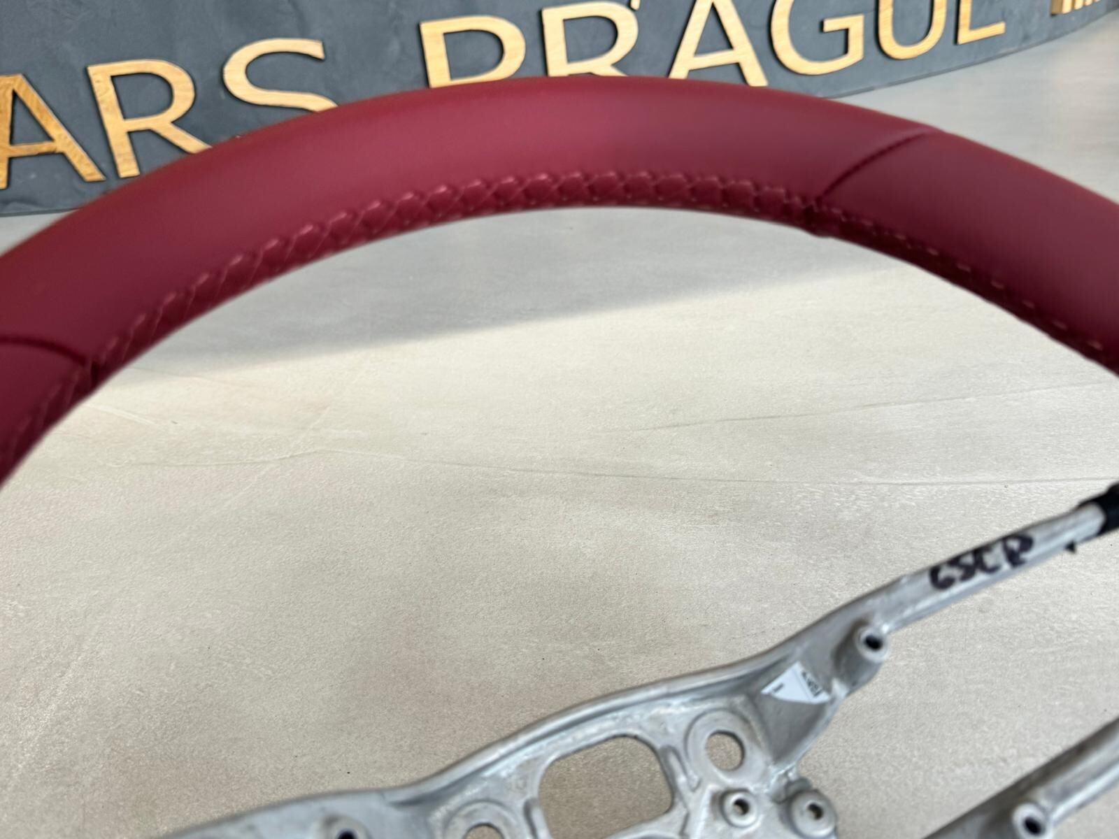 PORSCHE LEERES RAHMEN LENKRAD ROT LEDER SPORT STEERING WHEEL FRAME RED NEW !! - Obrázek 11