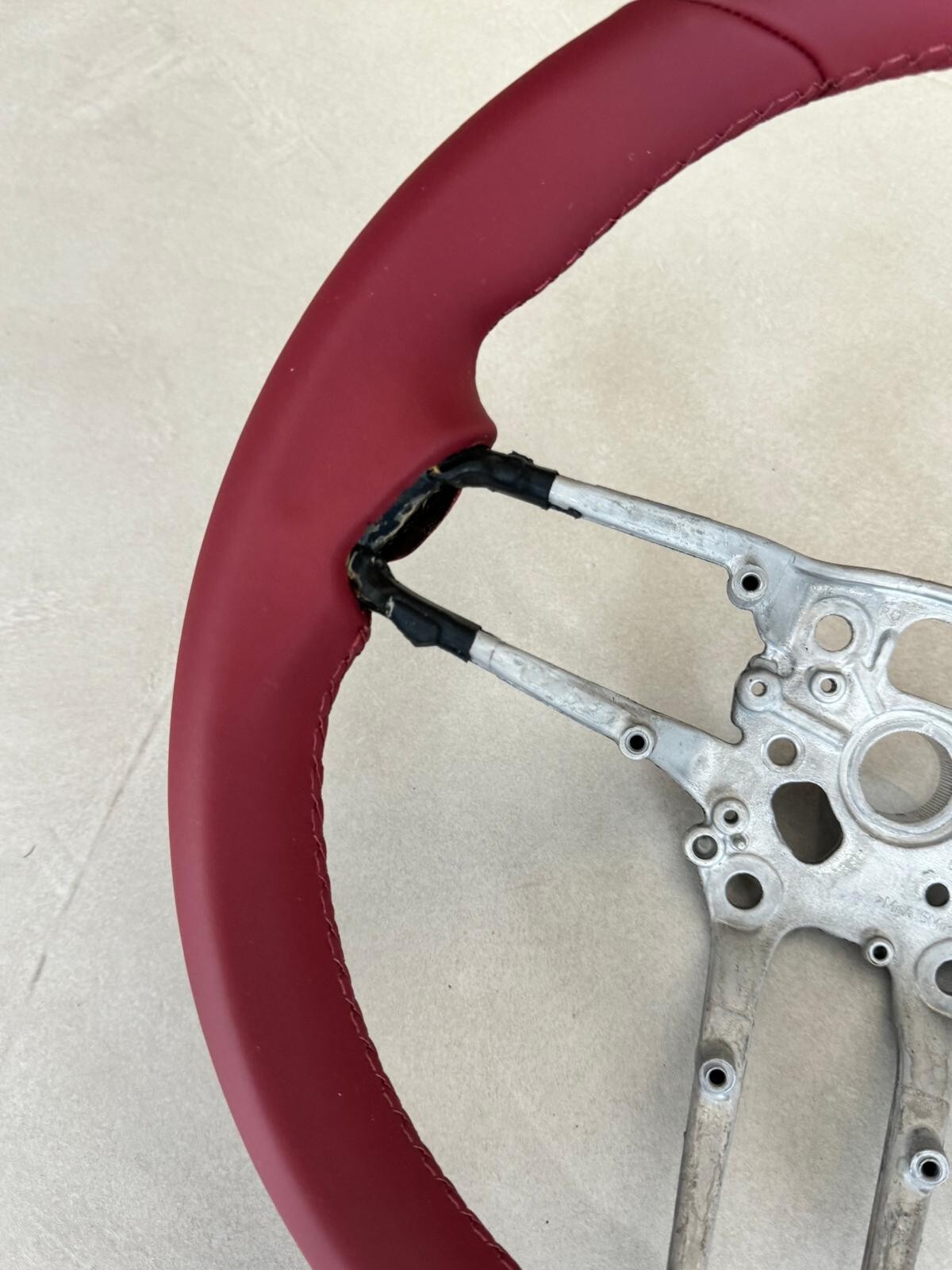 PORSCHE LEERES RAHMEN LENKRAD ROT LEDER SPORT STEERING WHEEL FRAME RED NEW !! - Obrázek 12