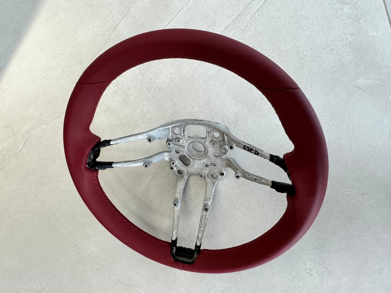 PORSCHE LEERES RAHMEN LENKRAD ROT LEDER SPORT STEERING WHEEL FRAME RED NEW !! - Obrázek 14