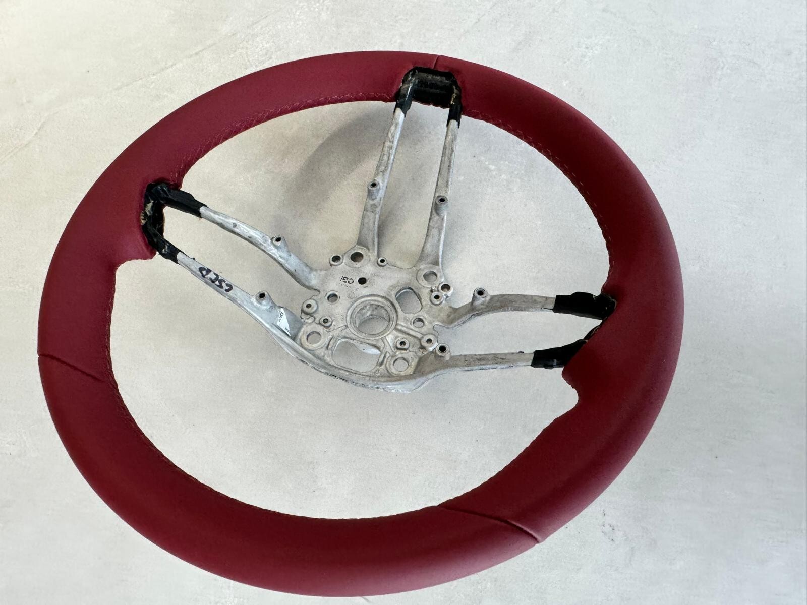 PORSCHE LEERES RAHMEN LENKRAD ROT LEDER SPORT STEERING WHEEL FRAME RED NEW !! - Obrázek 15