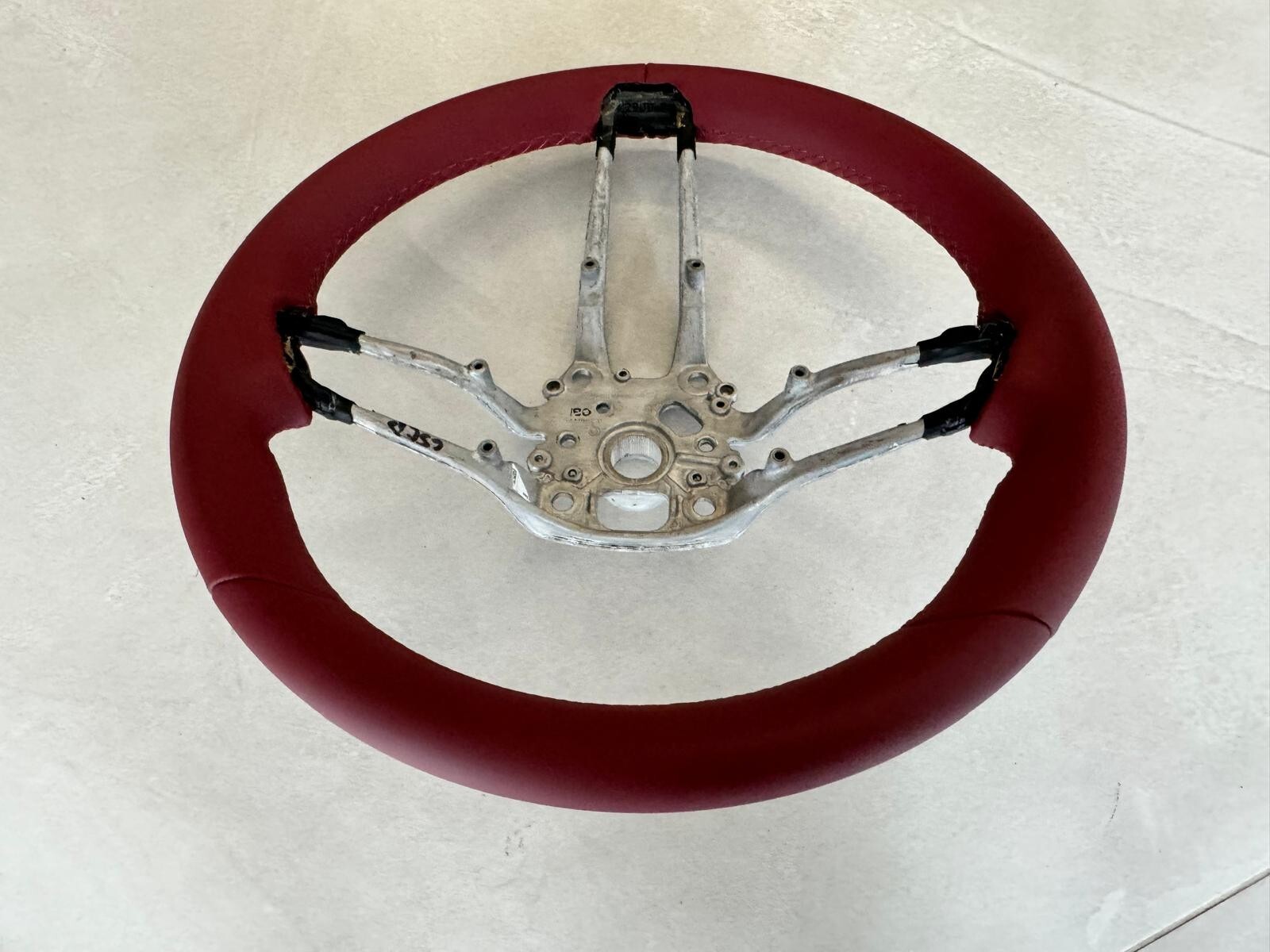 PORSCHE LEERES RAHMEN LENKRAD ROT LEDER SPORT STEERING WHEEL FRAME RED NEW !! - Obrázek 16