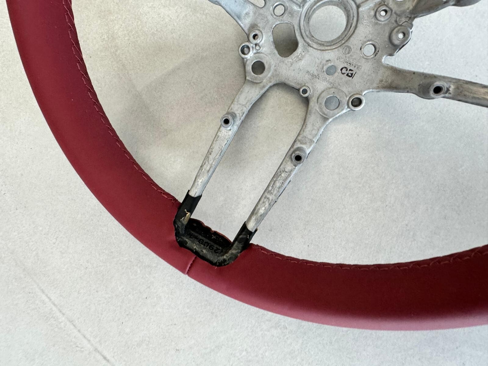 PORSCHE LEERES RAHMEN LENKRAD ROT LEDER SPORT STEERING WHEEL FRAME RED NEW !! - Obrázek 5