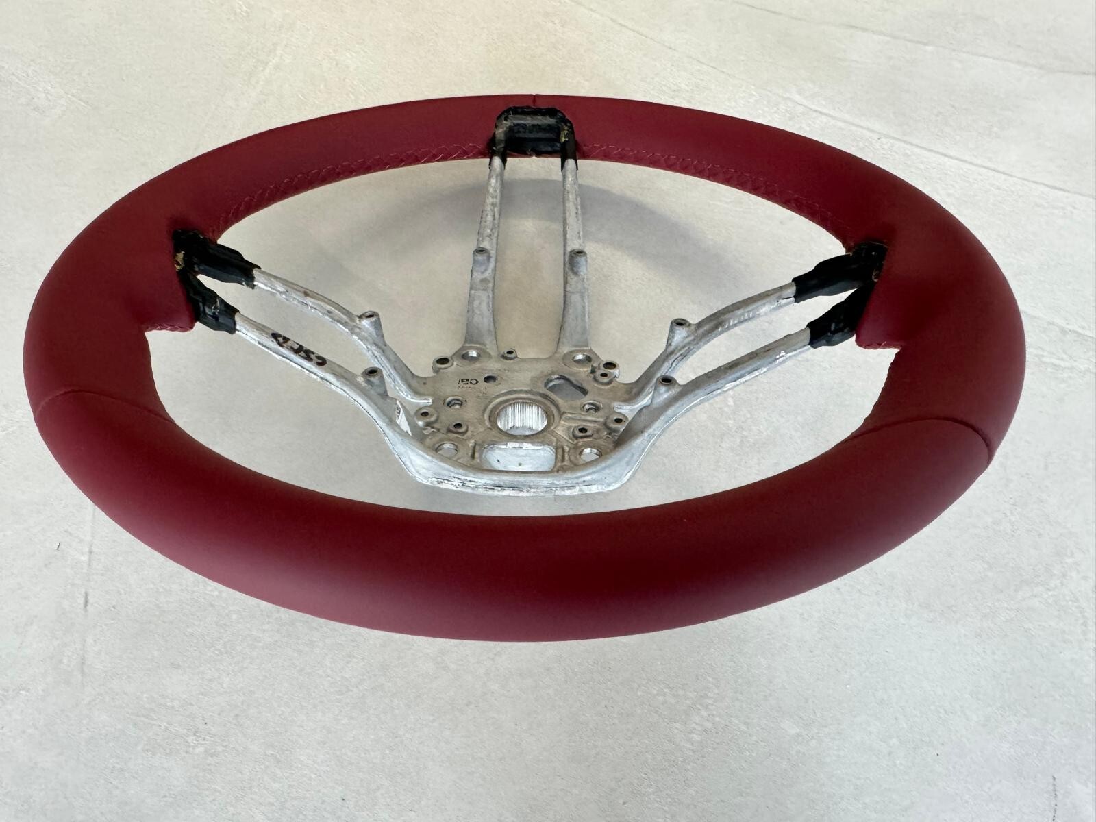 PORSCHE LEERES RAHMEN LENKRAD ROT LEDER SPORT STEERING WHEEL FRAME RED NEW !! - Obrázek 6
