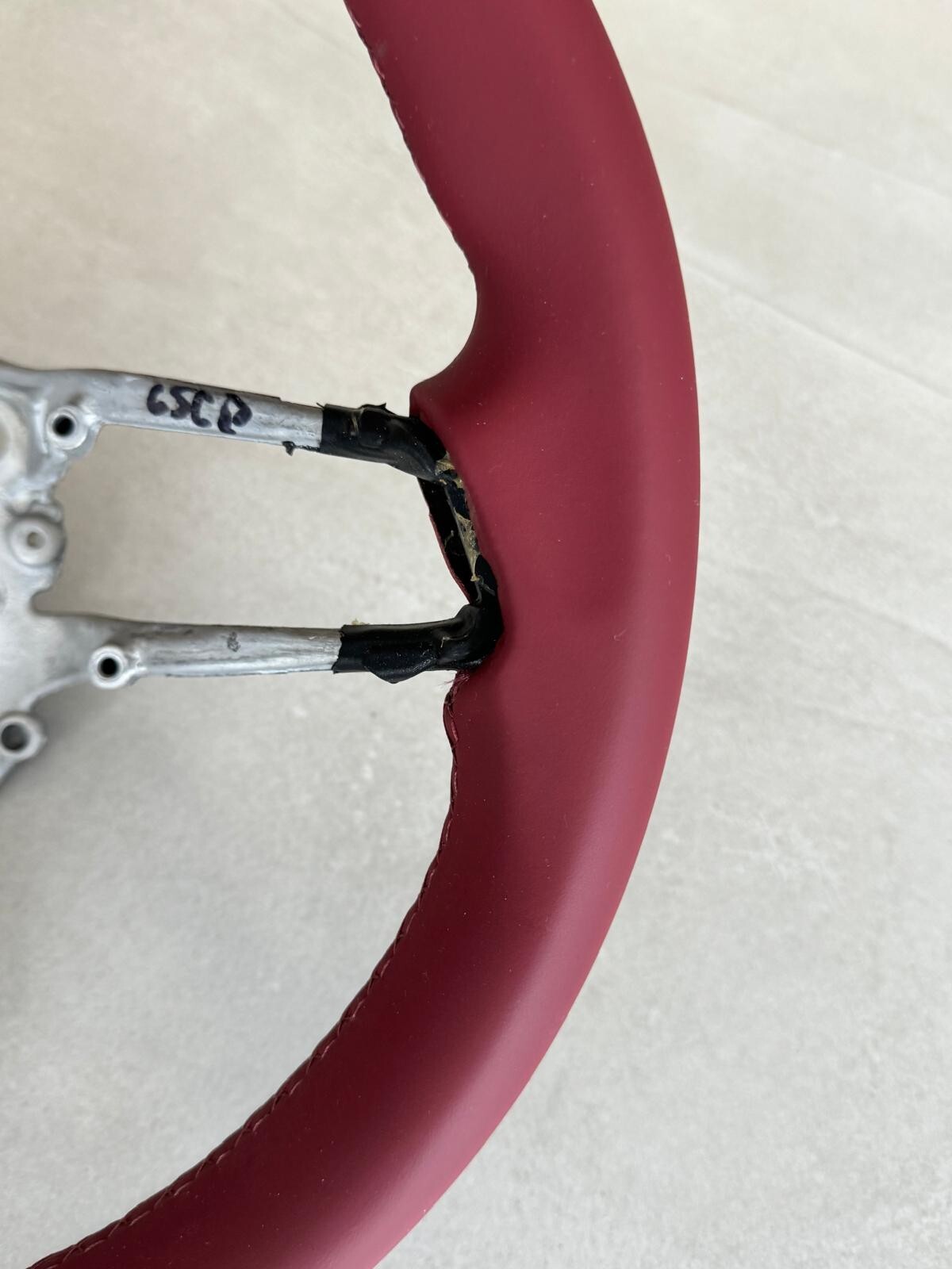 PORSCHE LEERES RAHMEN LENKRAD ROT LEDER SPORT STEERING WHEEL FRAME RED NEW !! - Obrázek 7