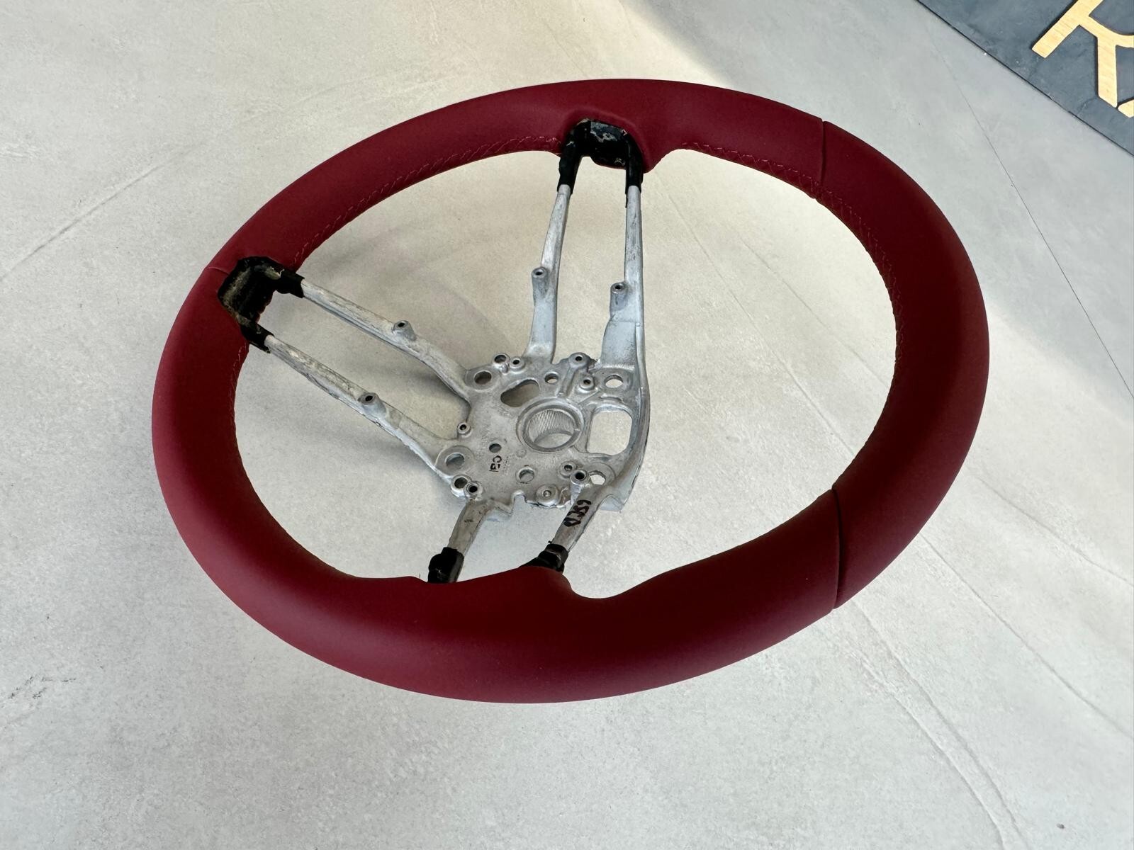 PORSCHE LEERES RAHMEN LENKRAD ROT LEDER SPORT STEERING WHEEL FRAME RED NEW !! - Obrázek 9