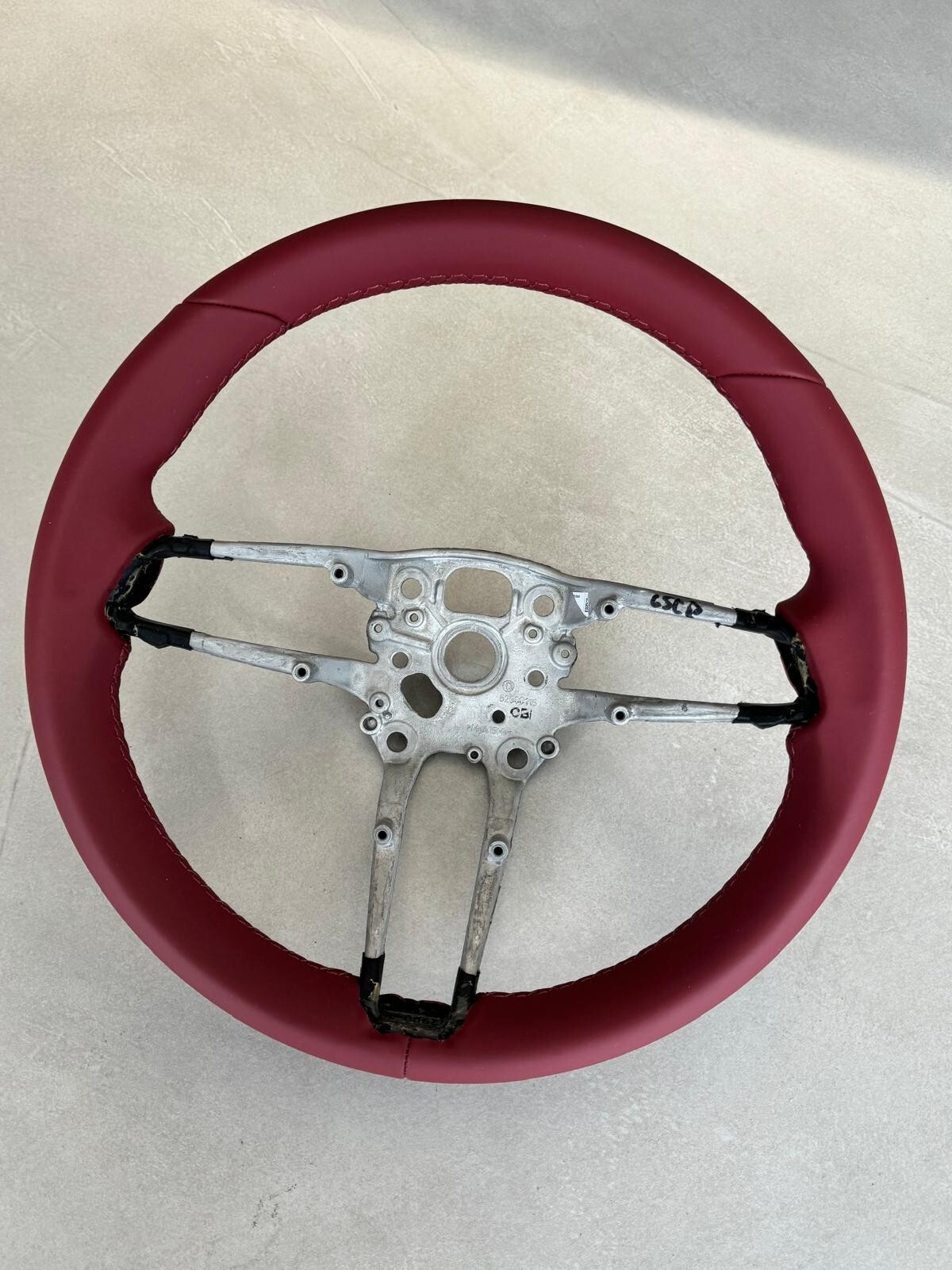 PORSCHE LEERES RAHMEN LENKRAD ROT LEDER SPORT STEERING WHEEL FRAME RED NEW !!