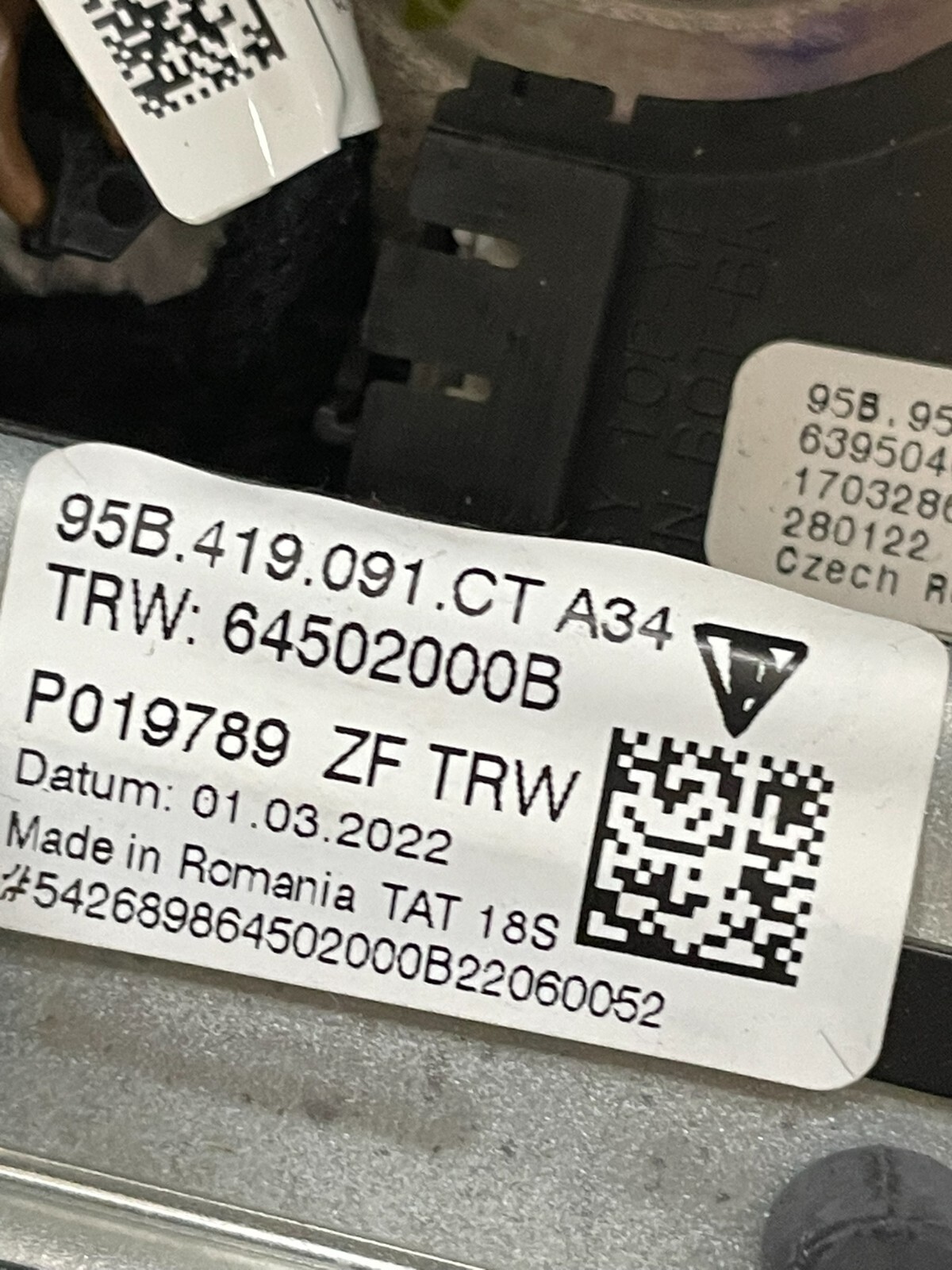 PORSCHE MACAN LENKRAD SPORT BEHEIZBAR KOMPLET LEDER 95B419091CT + 95B880201DK - Obrázek 19