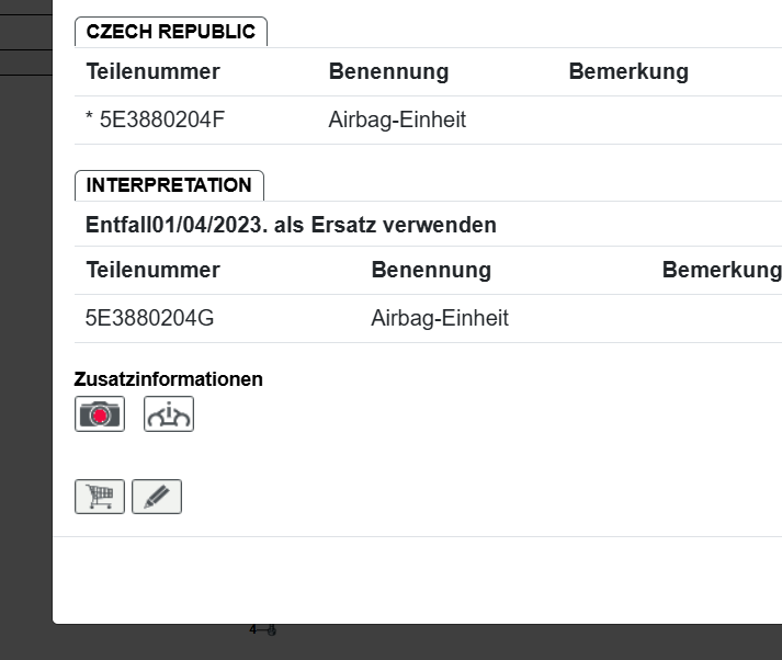 ŠKODA OCTAVIA 3 ARMATURENBRET SICHERHEITSTASCHE 5E3880204E 5E3880204F 5E3880204G - Obrázek 6