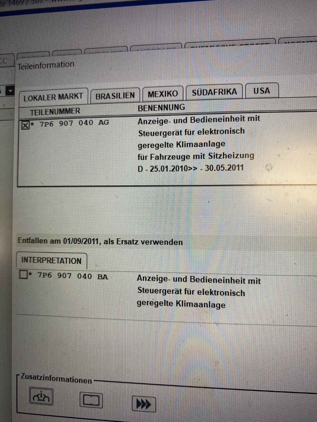 VOLKSWAGEN TOUAREG STEUERGERÄT KLIMAANLAGE 7P6907040AG ORIGINAL VW TEIL ! - Obrázek 18