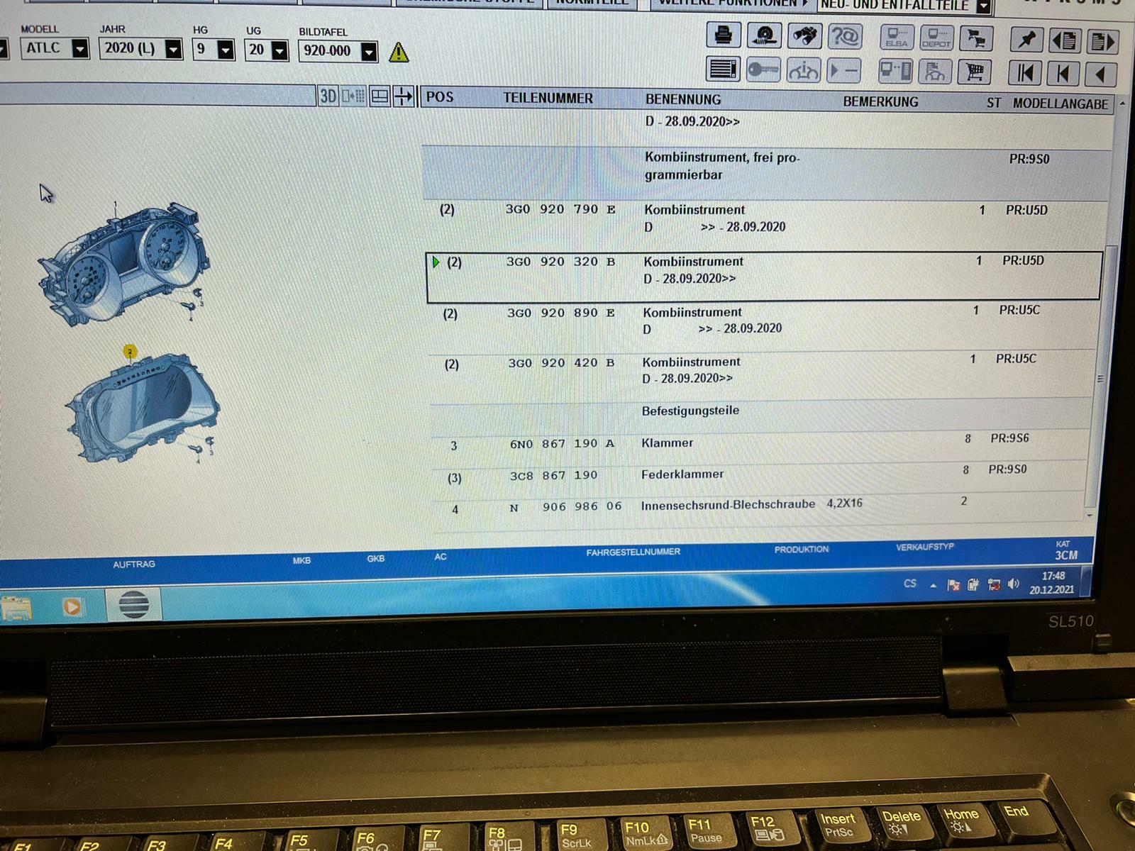 VW ATLAS CROSS SPORT VIRTUAL COCKPIT TACHOMETER 3G0920320B 0 KM! NEU VW TEIL-OE! - Obrázek 9