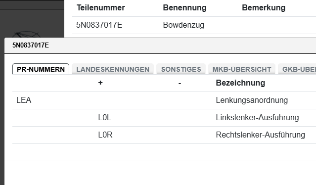 VW AUDI ŠKODA SEAT BOWDENZUG 5N0837017E ORIG.NEU!!! - Obrázek 15