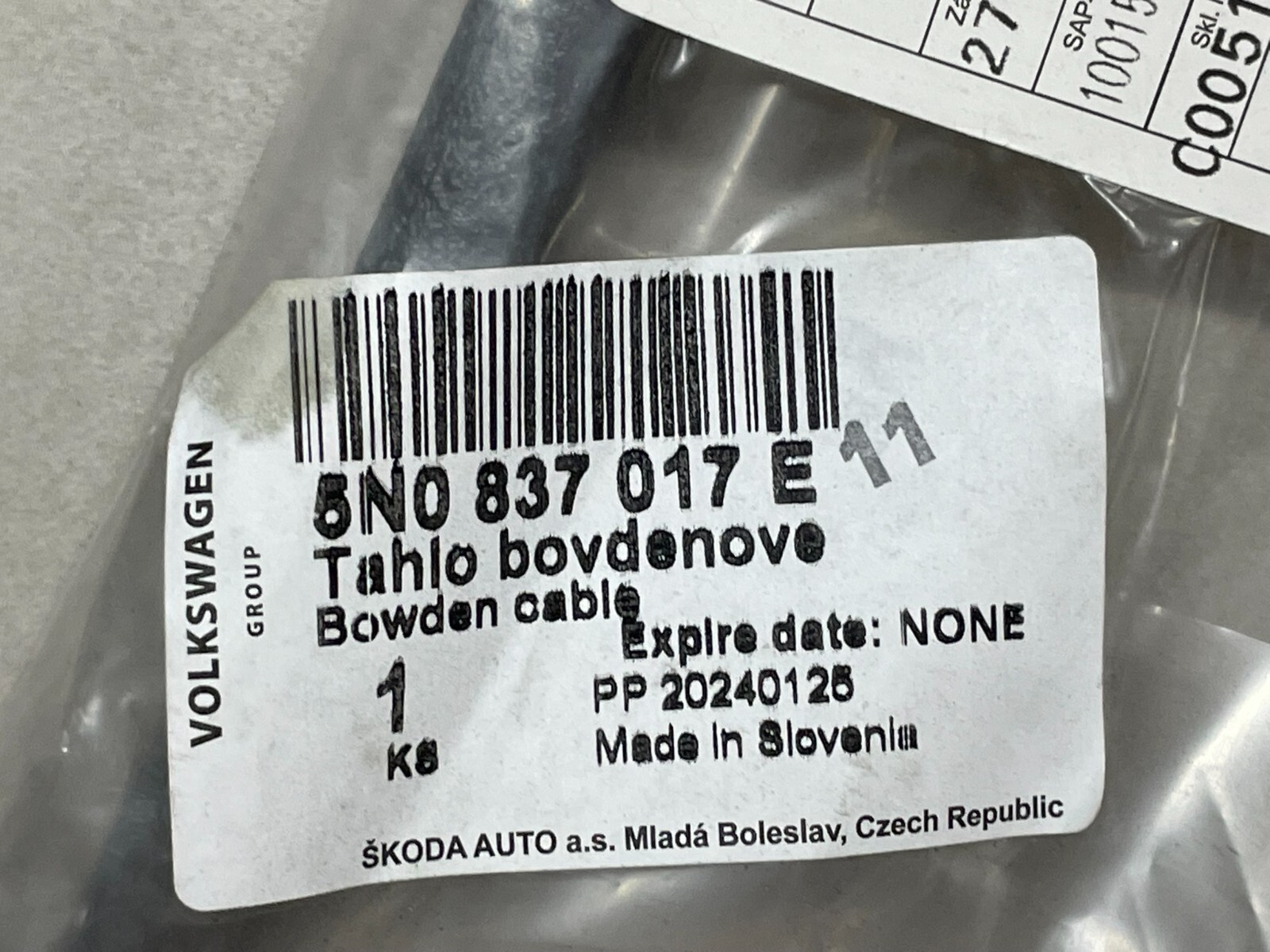 VW AUDI ŠKODA SEAT BOWDENZUG 5N0837017E ORIG.NEU!!! - Obrázek 4