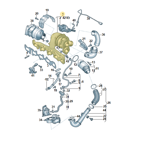 VW PASSAT ŠKODA SUPERB TURBOLADER 1.6 TDI 04L253016F = 04L253020R ORIG VW NEU! - Obrázek 4