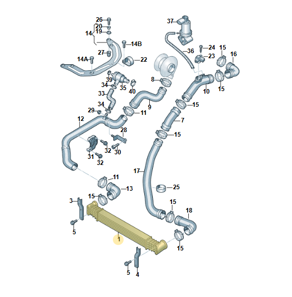VW SHARAN SEAT ALHAMBRA 7M6 / 7M9 LADELUFTKÜHLER LUFTKÜHLER 7M3145805 FAST NEU!! - Obrázek 4