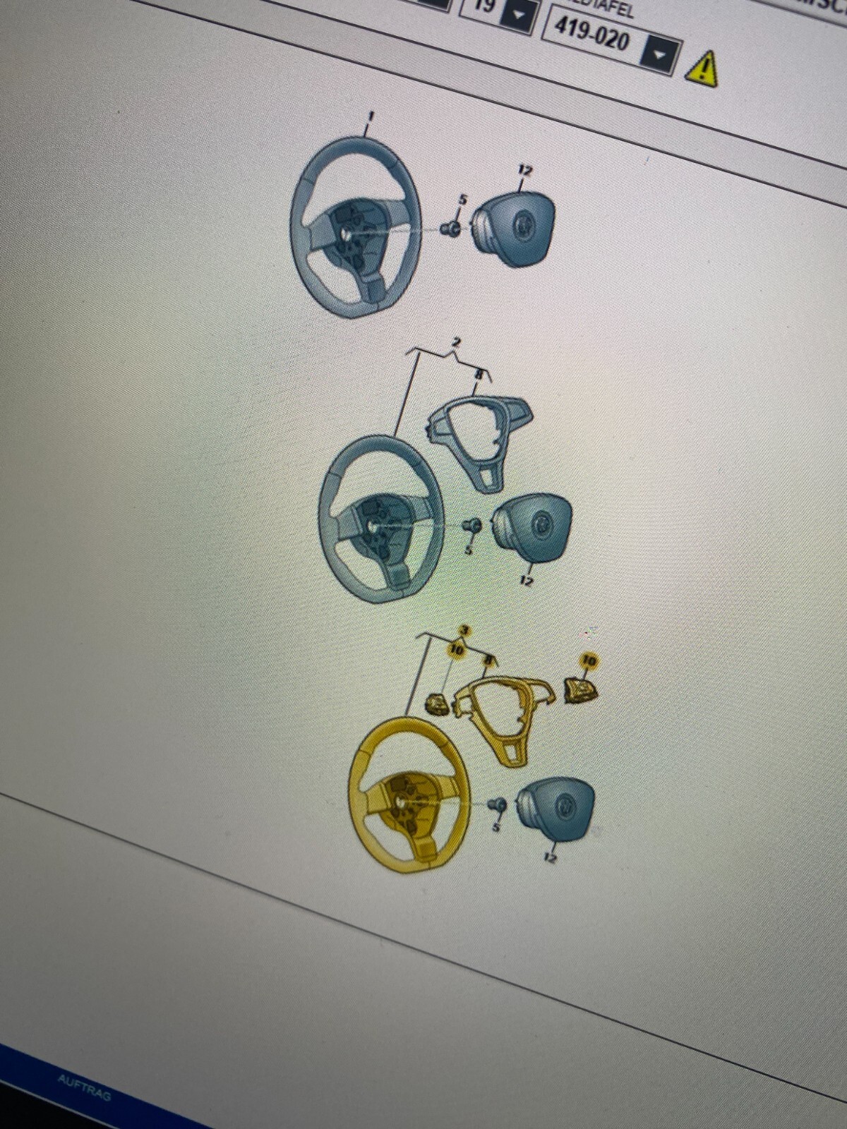 VW SPORT LEDER LENKRAD VW POLO 6C0419091BT MIT AIRBAG FAST NEU Dem v Test Wagen - Obrázek 3