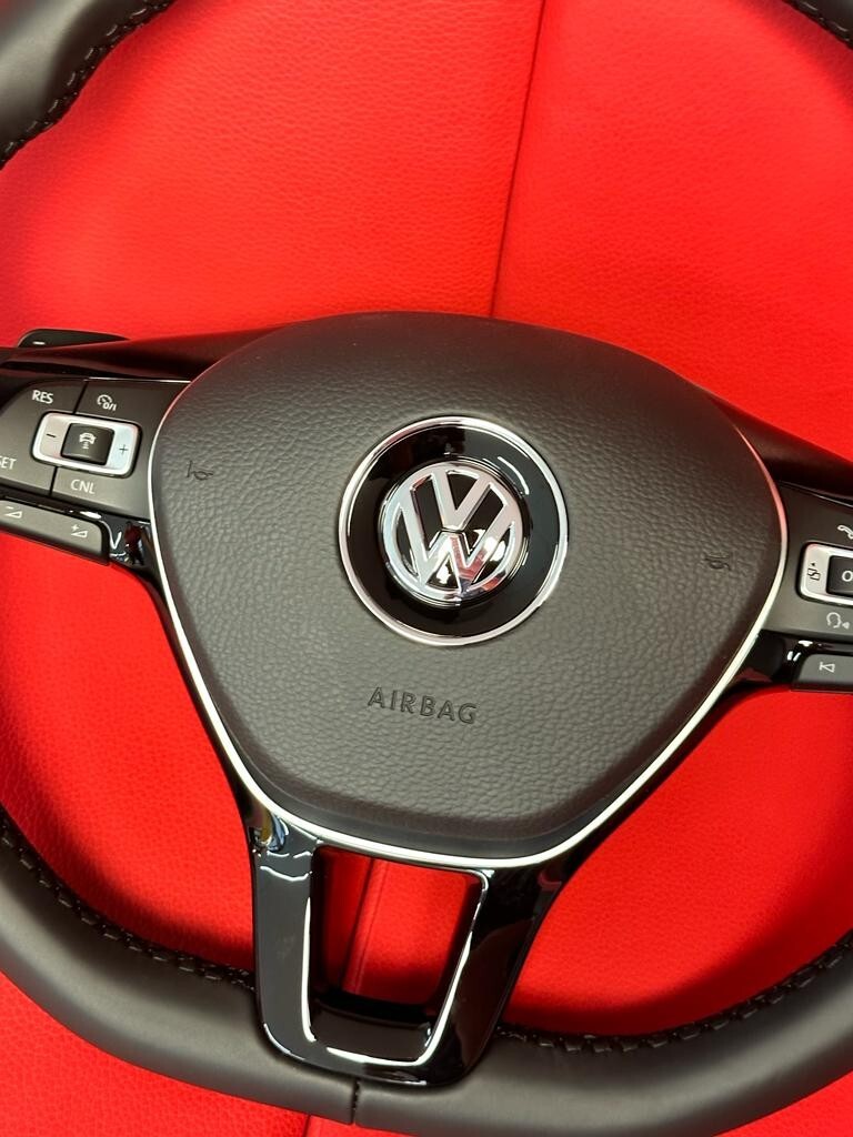 VW SPORT LEDER LENKRAD VW POLO 6C0419091BT MIT AIRBAG FAST NEU Dem v Test Wagen - Obrázek 8