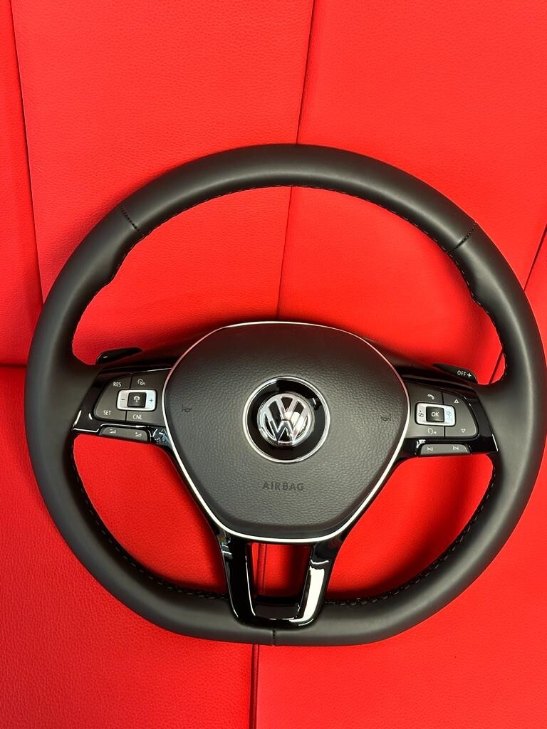 VW SPORT LEDER LENKRAD VW POLO 6C0419091BT MIT AIRBAG FAST NEU Dem v Test Wagen