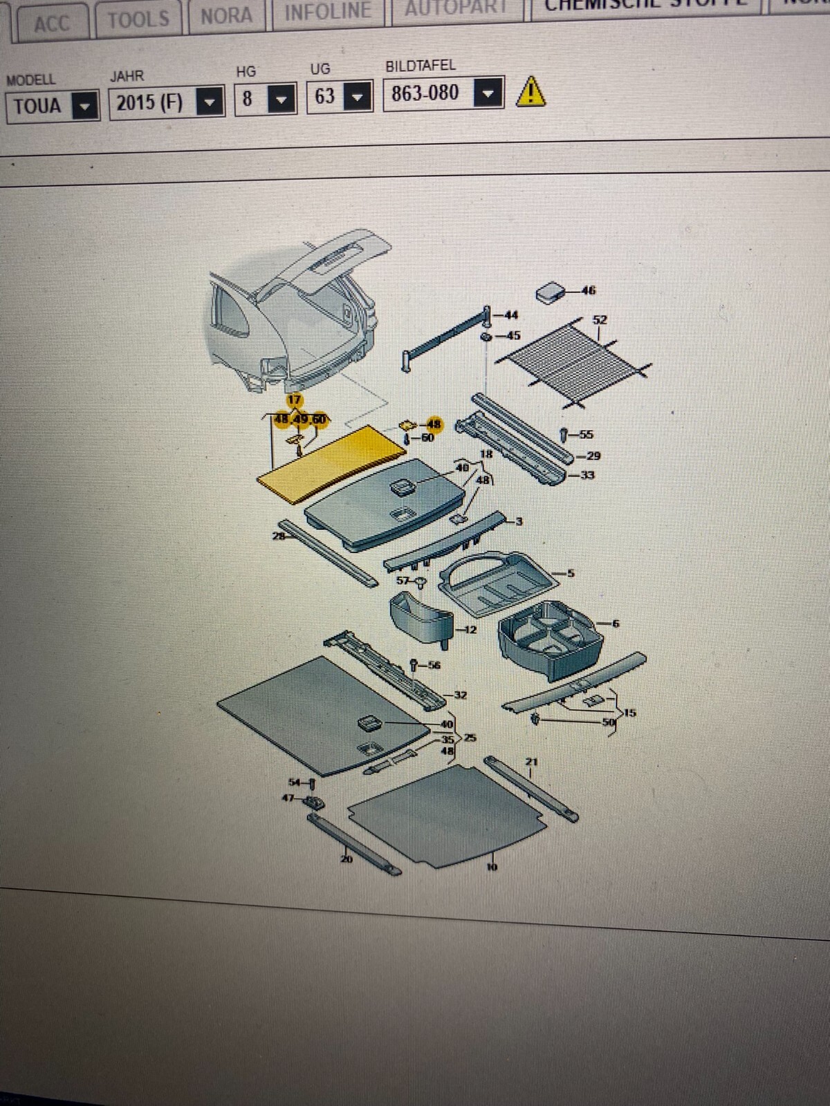 VW TOUAREG LADEBODEN KOFFERRAUM BODEN VARIABEL NATURBRAUN 7P6861484A 7P6861483A - Obrázek 10