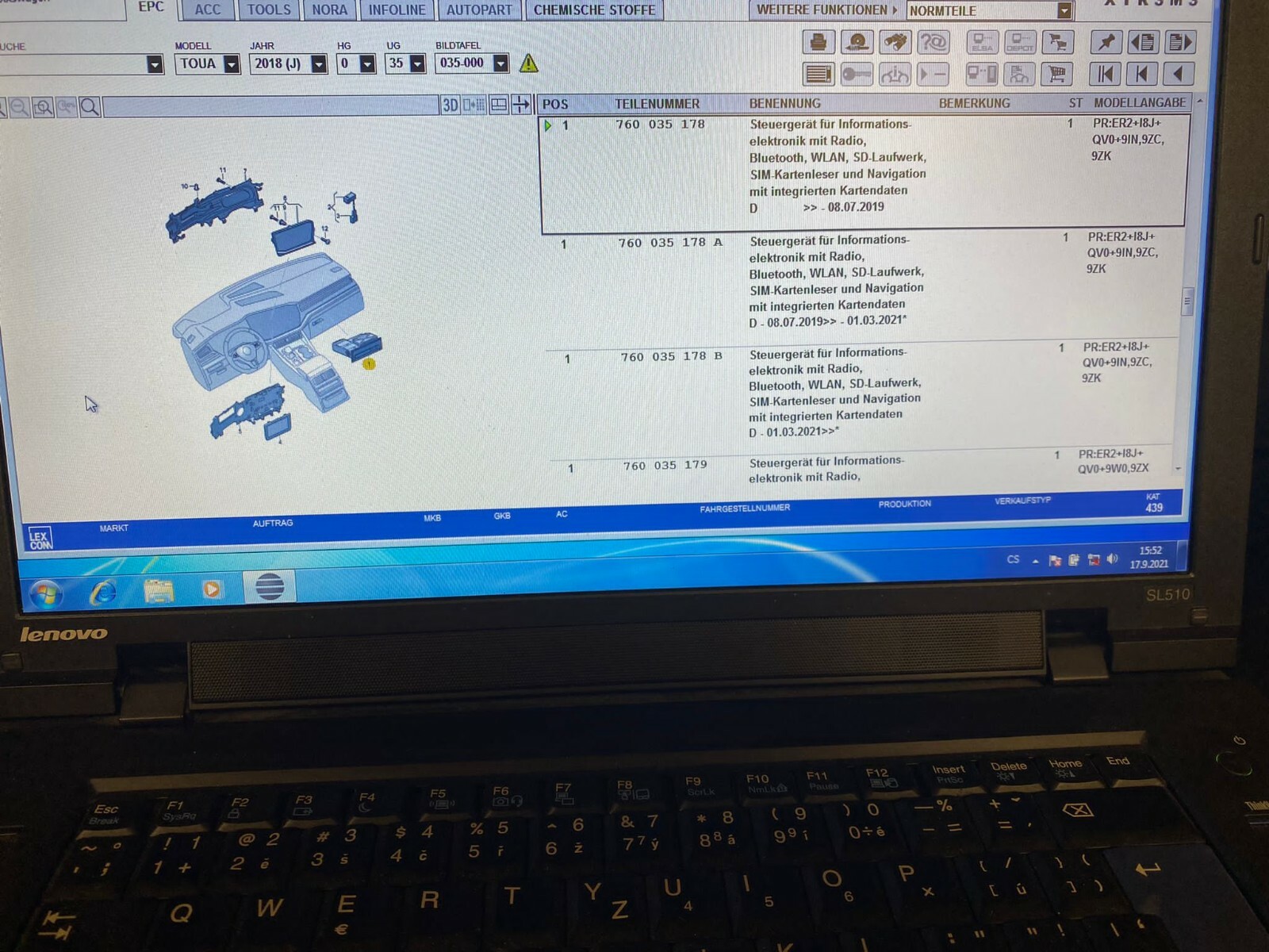 VW TOUAREG STEUERGERÄT INFORMATIONSELEKTRONIK NAVIGATION 760035178 ORIGINAL NEU! - Obrázek 10