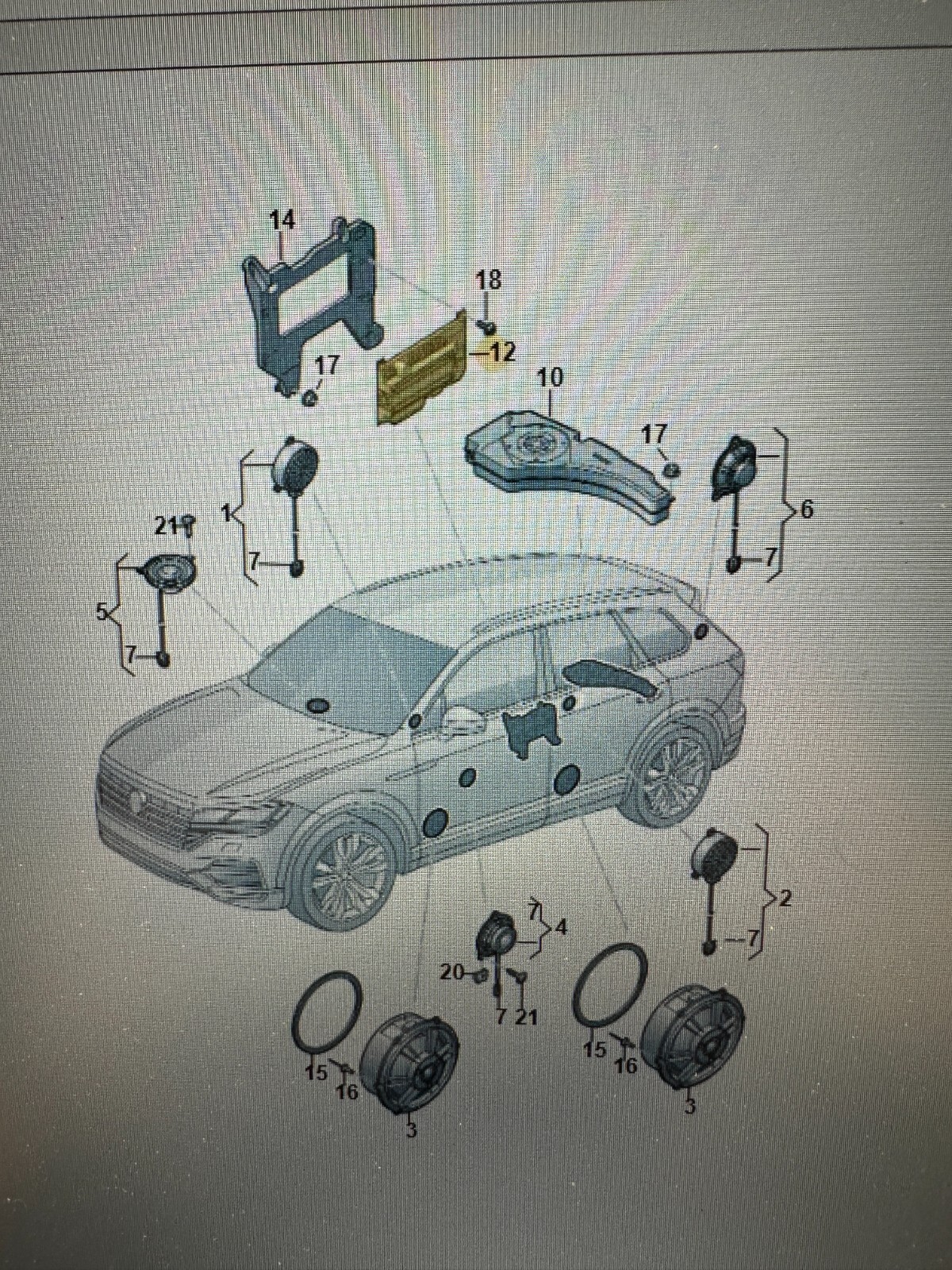 VW TOUAREG VERSTÄRKER DYNAUDIO SOUNDSYSTEM 3Q0035466E SOUNDSYSTEMVERSTÄRKER NEU - Obrázek 9