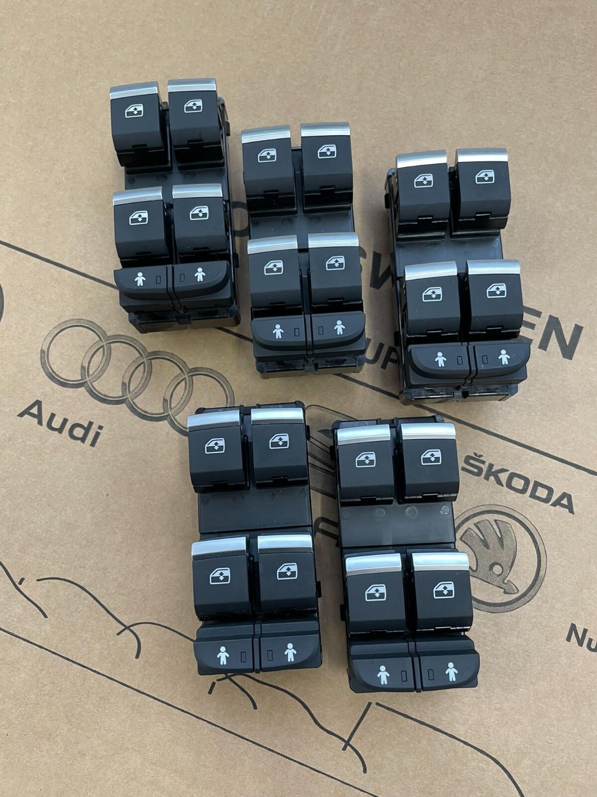 4M0959851B AUDI Q7 Q5 A5 A4 SCHALTER ELEKTRISCHEN FENSTERHEBER FAHR.SEITE OE NEU - Obrázek 8