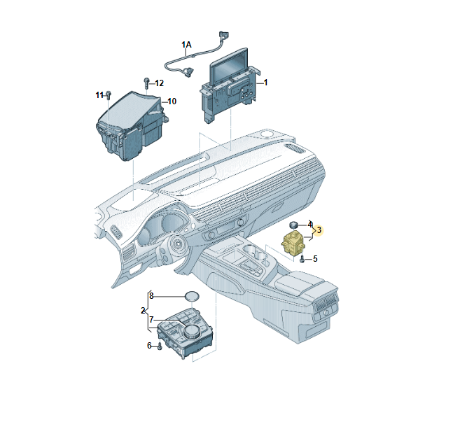 4M1919616B AUDI Q7 4M LAUTSTÄRKEREGLER SCHALTTAFEL 4M1919616B Fast Neu Test Car - Obrázek 4