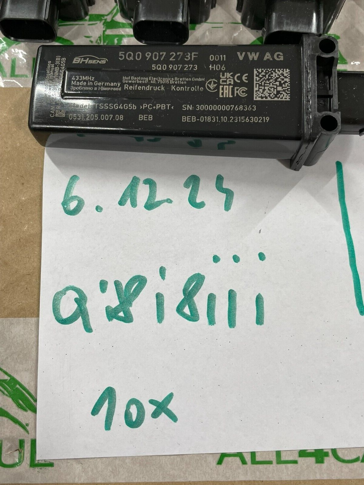 5Q0907273F VW ŠKODA RDKS TPMS REIFENDRUCKMODUL GERÄT NEU ! ORIGINAL ! 5Q0907273F - Obrázek 14
