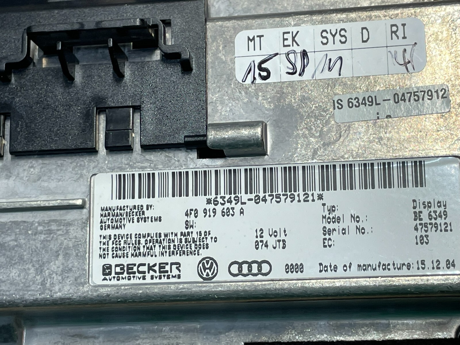 AUDI A4 MMI LCD MULTIMEDIA DISPLAY MONITOR BILDSCHIRM 4F0919603A Fast Neu Test - Obrázek 5