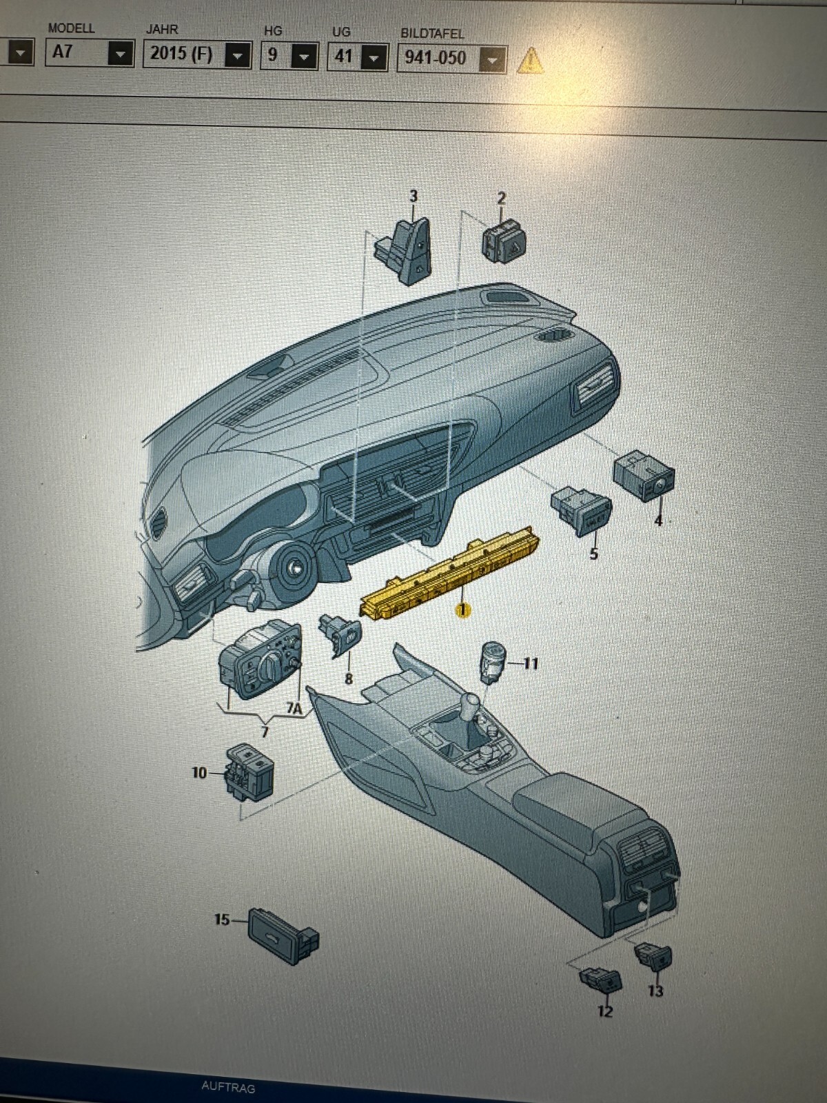 AUDI A7 MEHRFACHSCHALTER 4G0927137P MULTIPLE SWITCH 4G0 927 137 P - ORIG.TEIL!!! - Obrázek 12