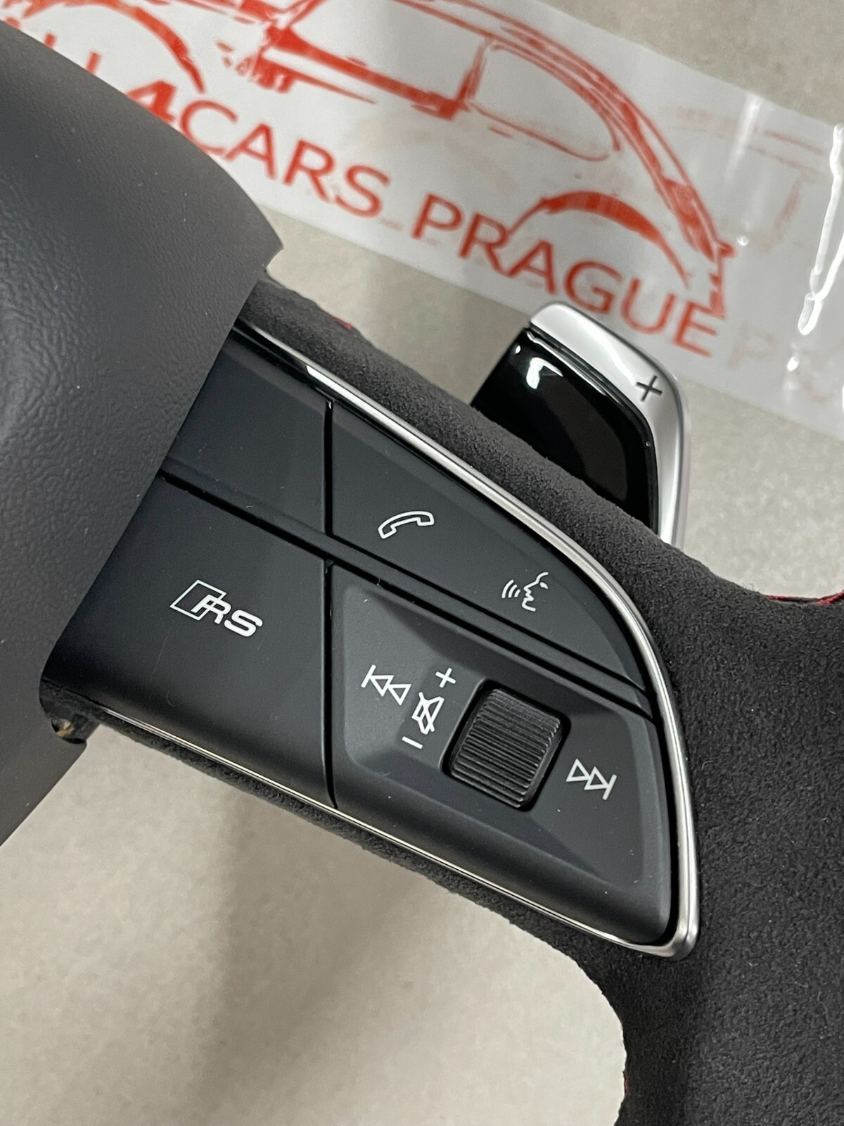 AUDI LENKRAD ALCANTARA RSQ8 4M Q8 Q7 SQ7 ABGEFLACHT WIPPEN ROTE NAHT 4M8419091AE - Obrázek 6