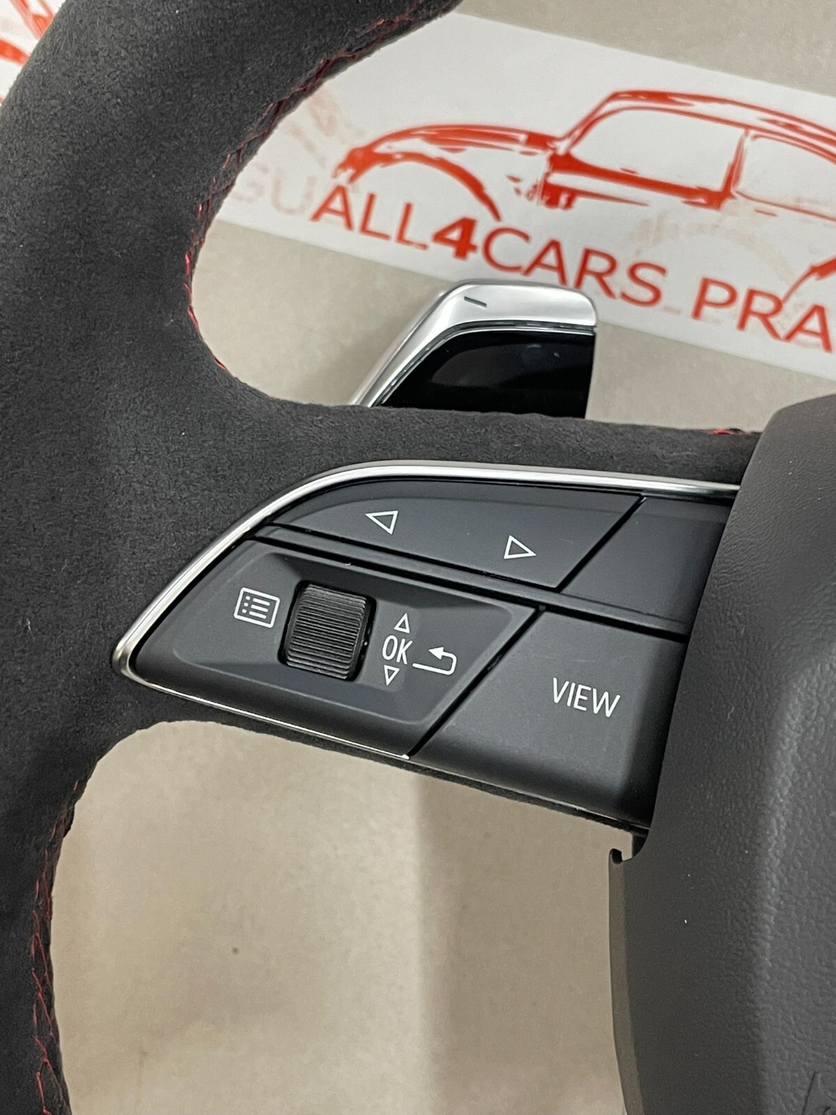 AUDI LENKRAD ALCANTARA RSQ8 4M Q8 Q7 SQ7 ABGEFLACHT WIPPEN ROTE NAHT 4M8419091AE - Obrázek 7