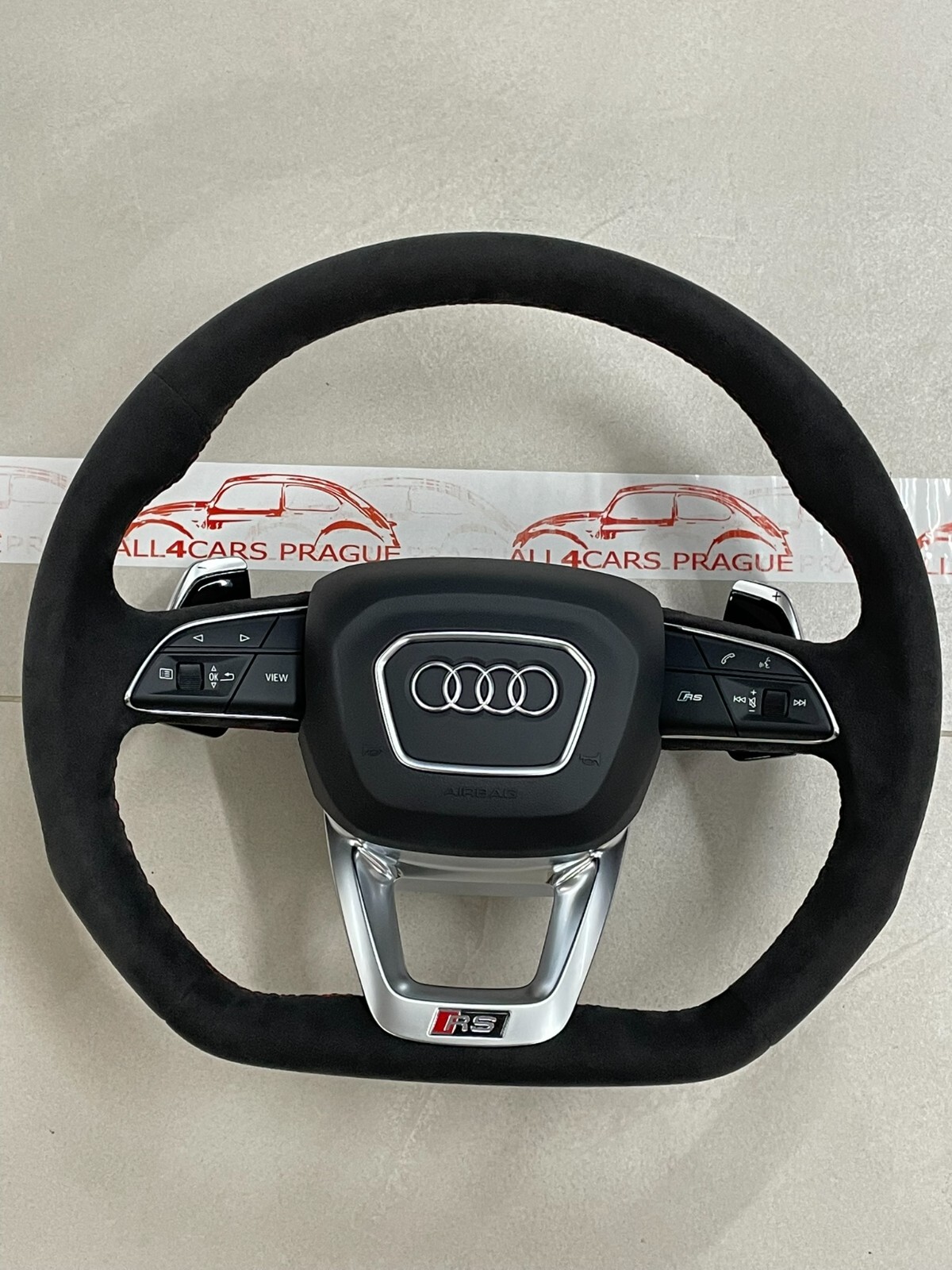 AUDI LENKRAD ALCANTARA RSQ8 4M Q8 Q7 SQ7 ABGEFLACHT WIPPEN ROTE NAHT 4M8419091AE