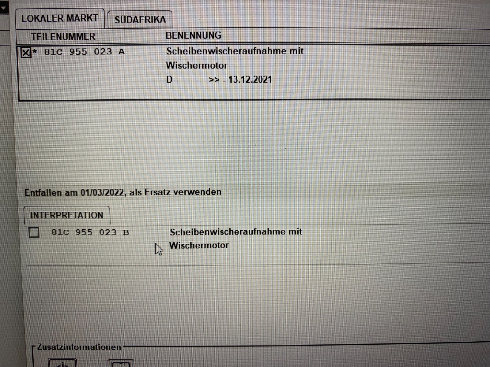 AUDI Q2 WISCHERMOTOR WISCHERGESTÄNGE SCHEIBENWISCHERSTANGE 81C 955 023 A ORIG - Obrázek 15