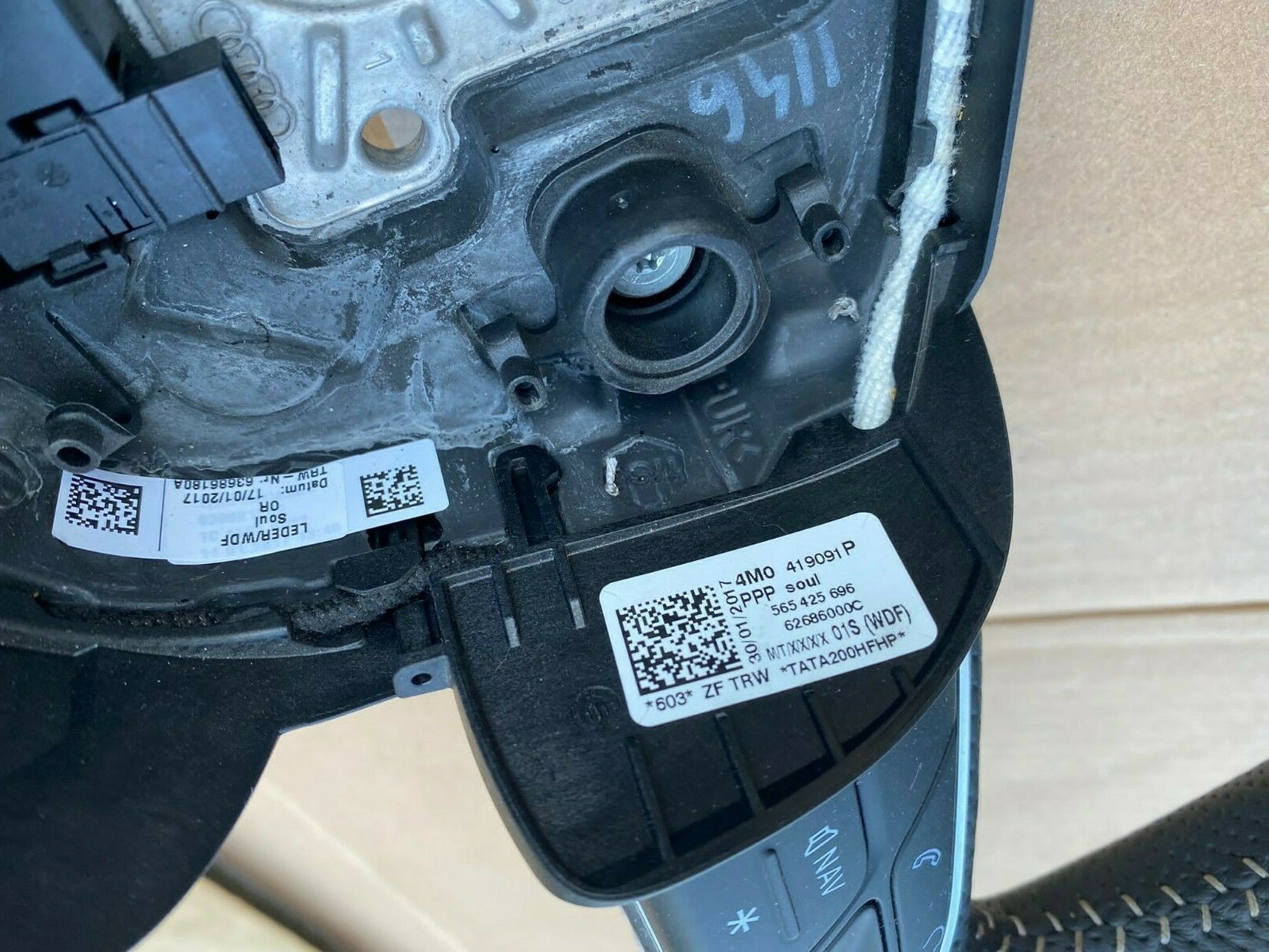 AUDI Q5, Q7 SPORT S-LINE MULT.F. LEDERLENKRAD SCHWARZ PADDELN 4M0419091P ORIG. - Obrázek 11