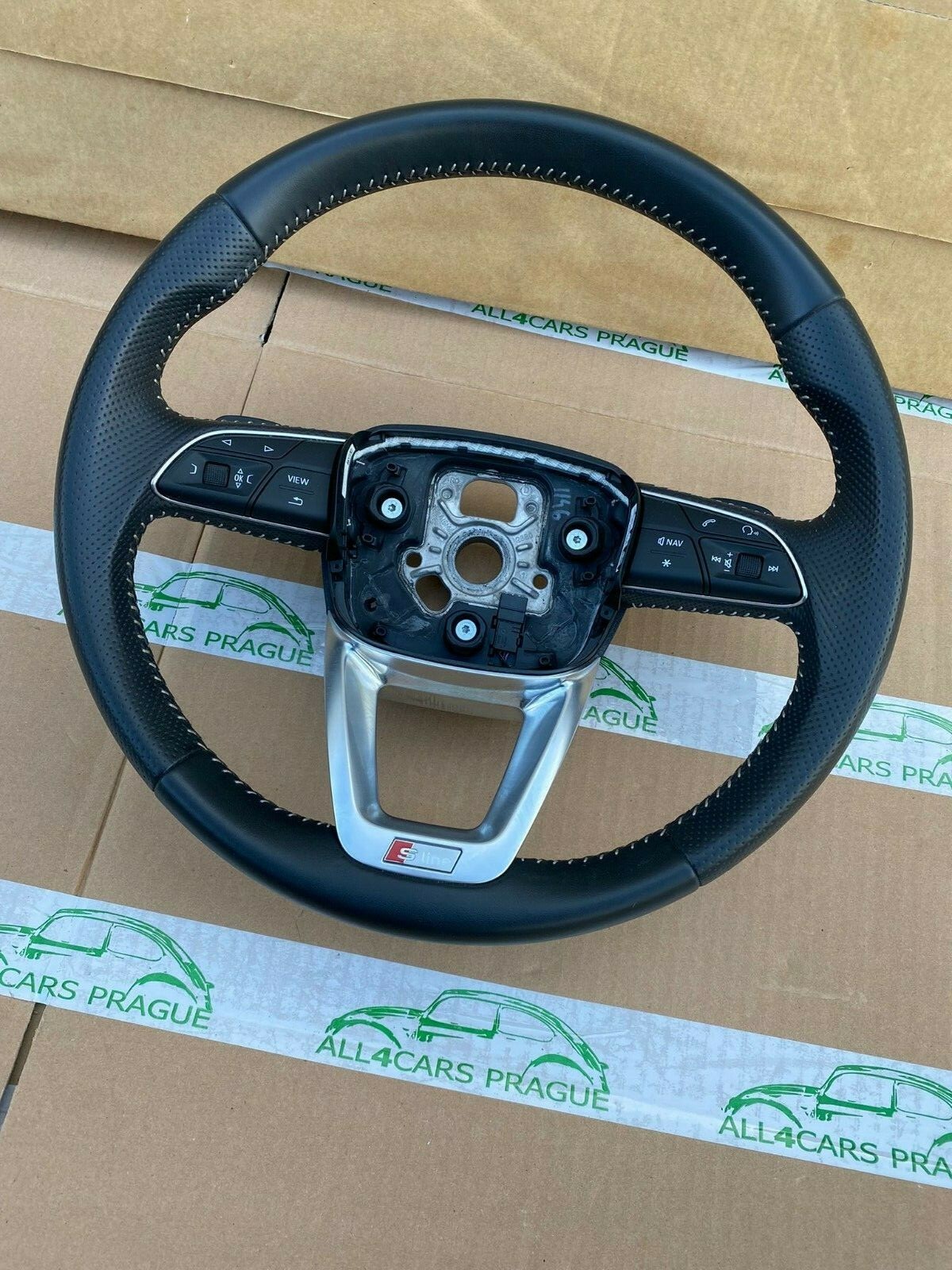 AUDI Q5, Q7 SPORT S-LINE MULT.F. LEDERLENKRAD SCHWARZ PADDELN 4M0419091P ORIG. - Obrázek 3