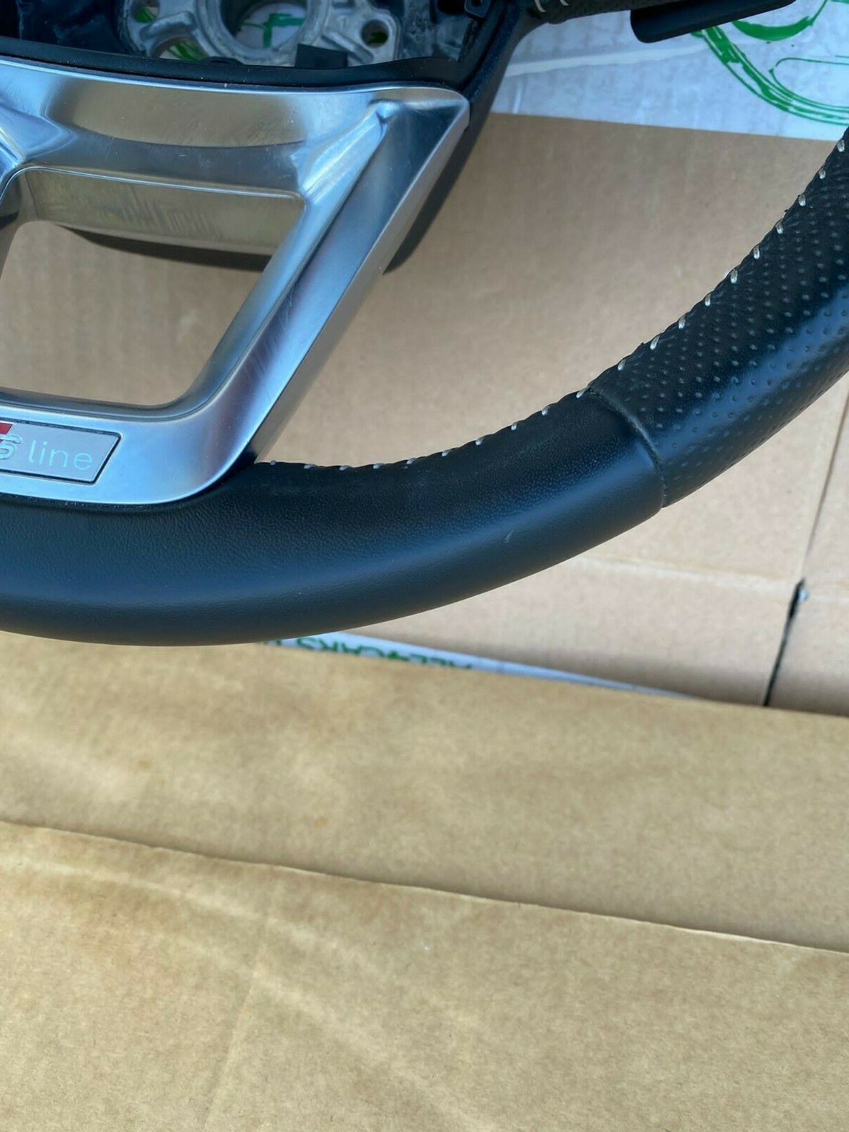 AUDI Q5, Q7 SPORT S-LINE MULT.F. LEDERLENKRAD SCHWARZ PADDELN 4M0419091P ORIG. - Obrázek 6