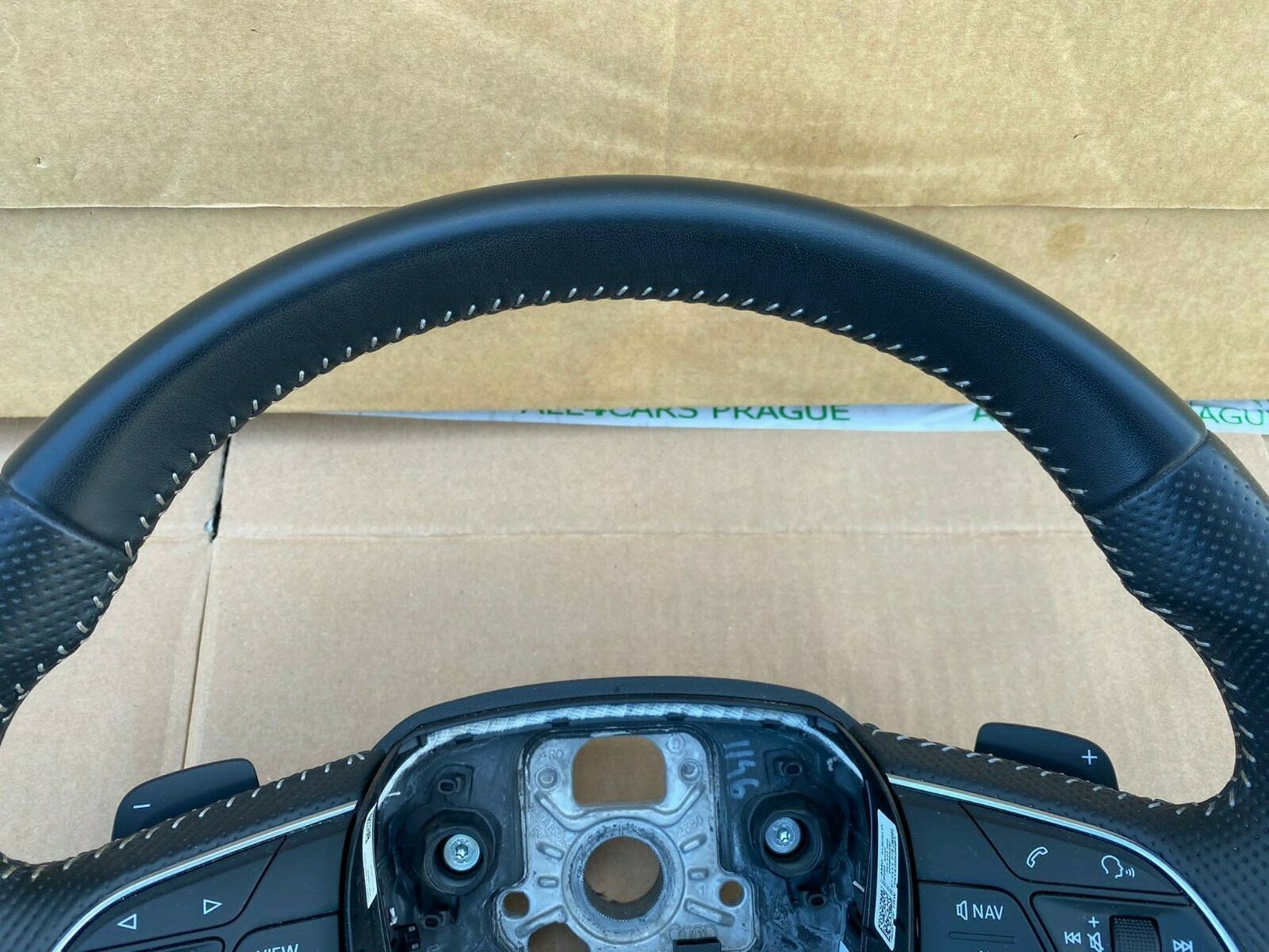 AUDI Q5, Q7 SPORT S-LINE MULT.F. LEDERLENKRAD SCHWARZ PADDELN 4M0419091P ORIG. - Obrázek 7