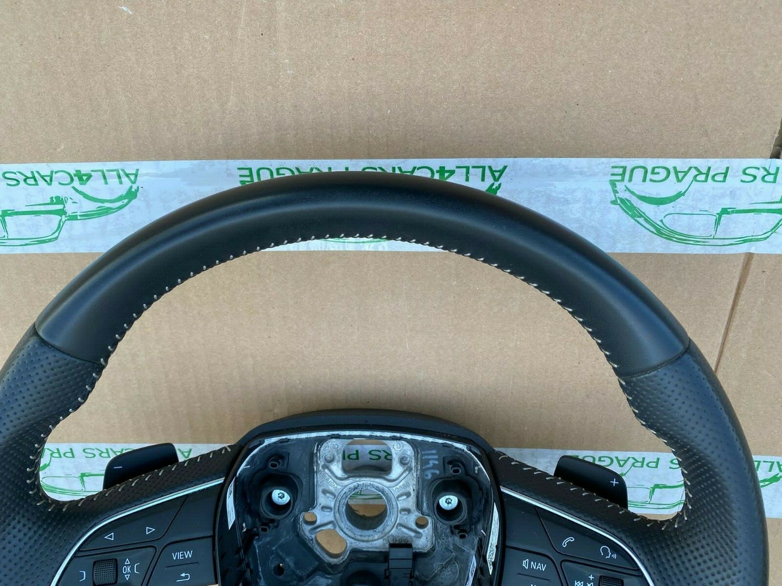 AUDI Q5, Q7 SPORT S-LINE MULT.F. LEDERLENKRAD SCHWARZ PADDELN 4M0419091P ORIG. - Obrázek 9