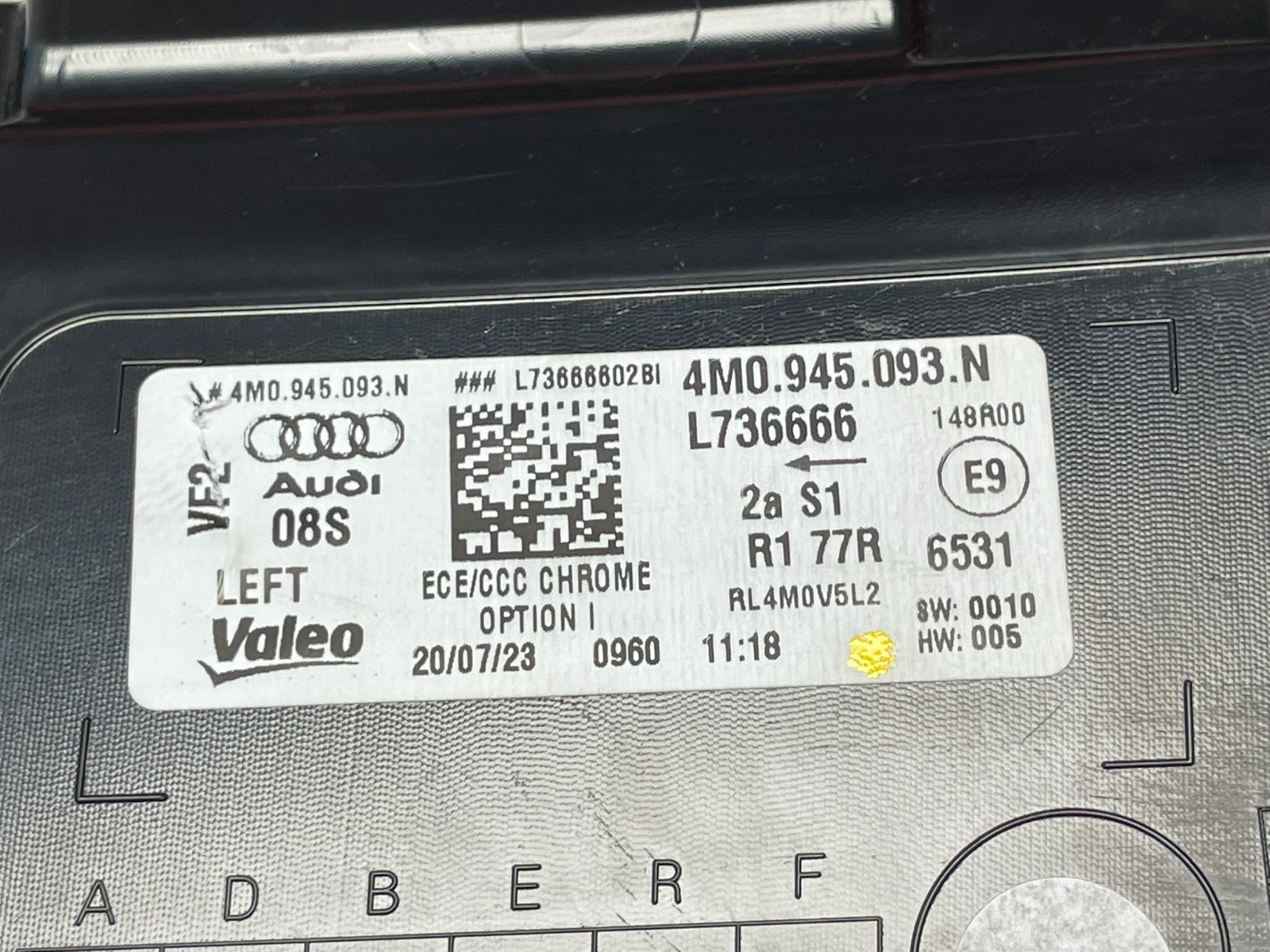 AUDI Q7 4M 2020-2025 FACELIFT RÜCKLEUCHTE LED LAMPE 4M0945093N ORIG. AUDI NEU - Obrázek 3