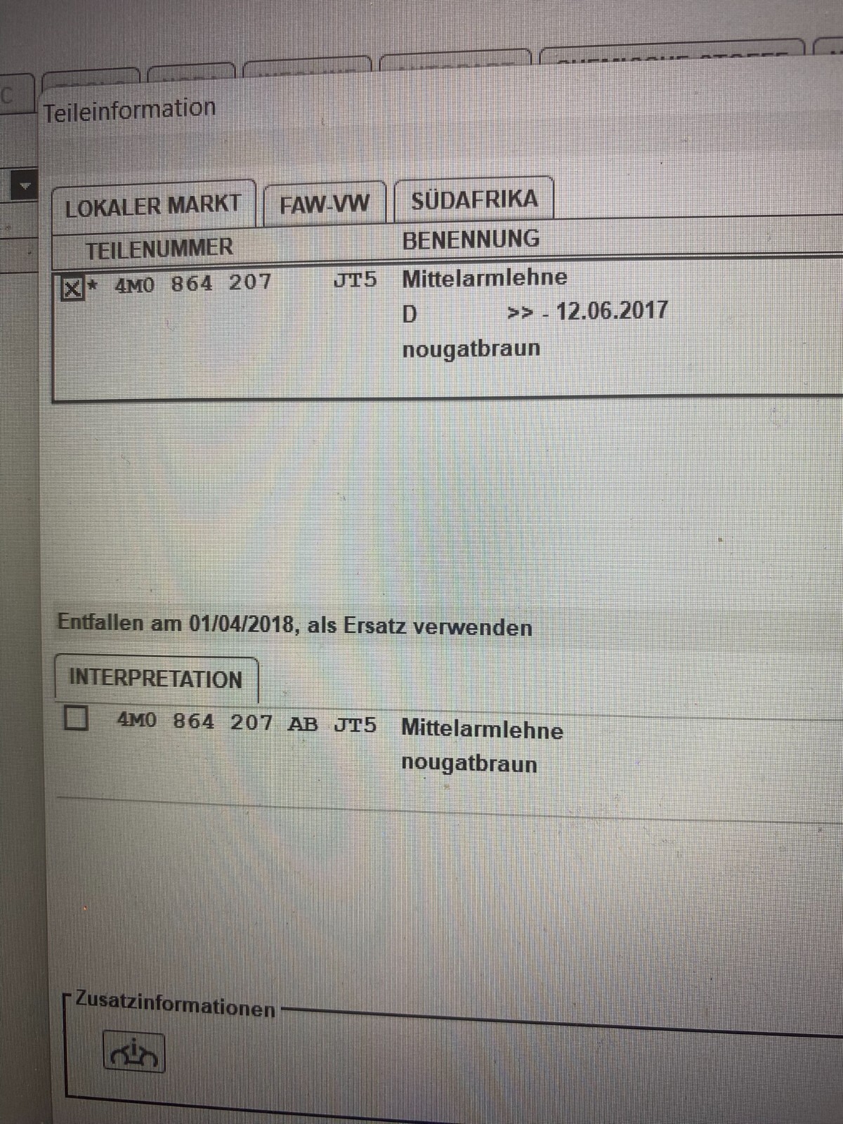 AUDI Q7 4M MITTELARMLEHNE NOUGATBRAUN KUNSTLEDER 2-TEILIG 4M0864207 JT5 ORIGINAL - Obrázek 11