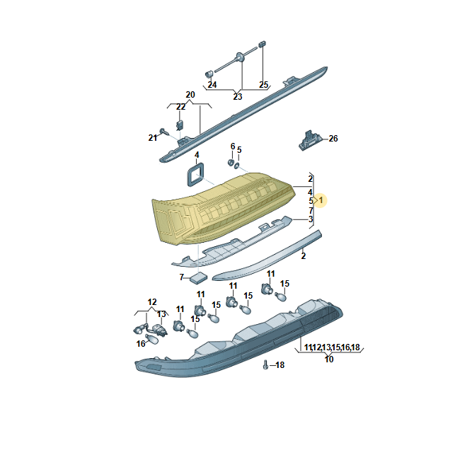 AUDI Q7 FACELIFT 4M 2020-2025 RÜCKLEUCHTE LINKS LED LAMPE 4M0945093H ORIG. NEU - Obrázek 6
