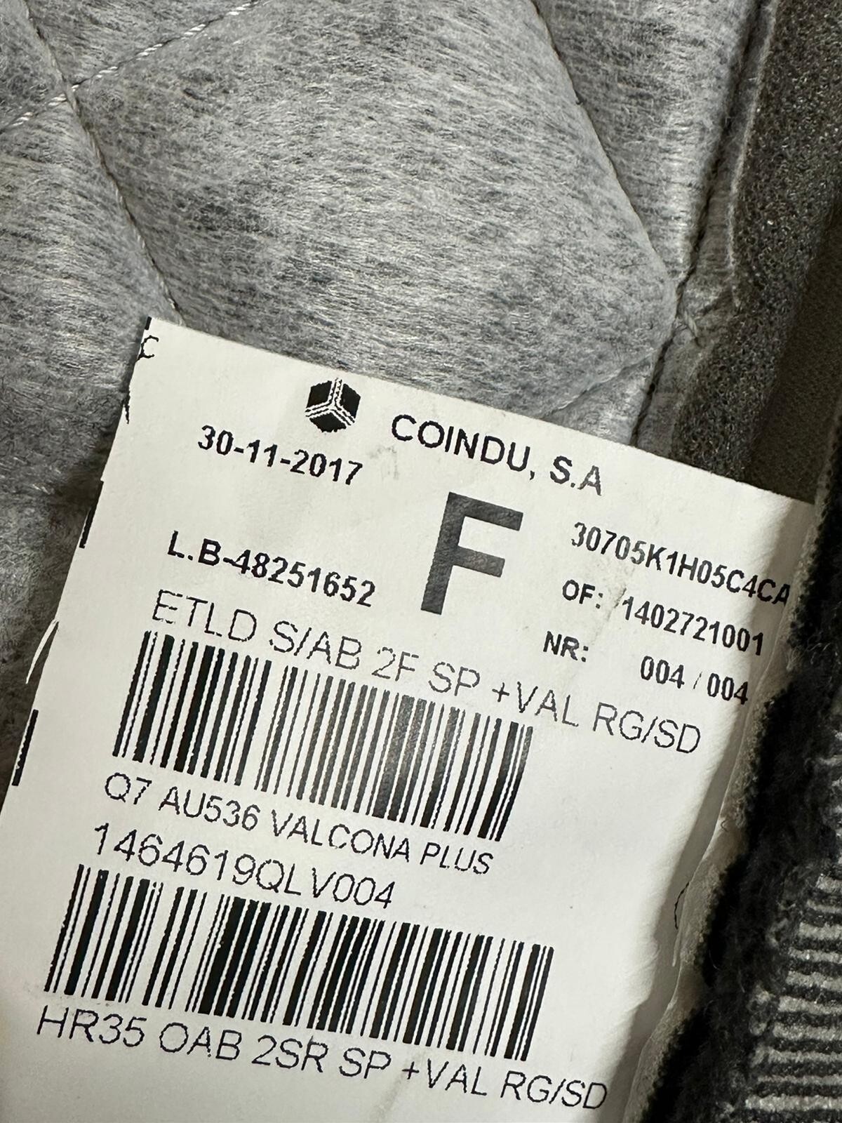 AUDI Q7 SQ7 BEZUG GRAU LEDER BEZUG HINTEN LINKS ORIGINAL AUDI TEIL VALCONA PLUS - Obrázek 10