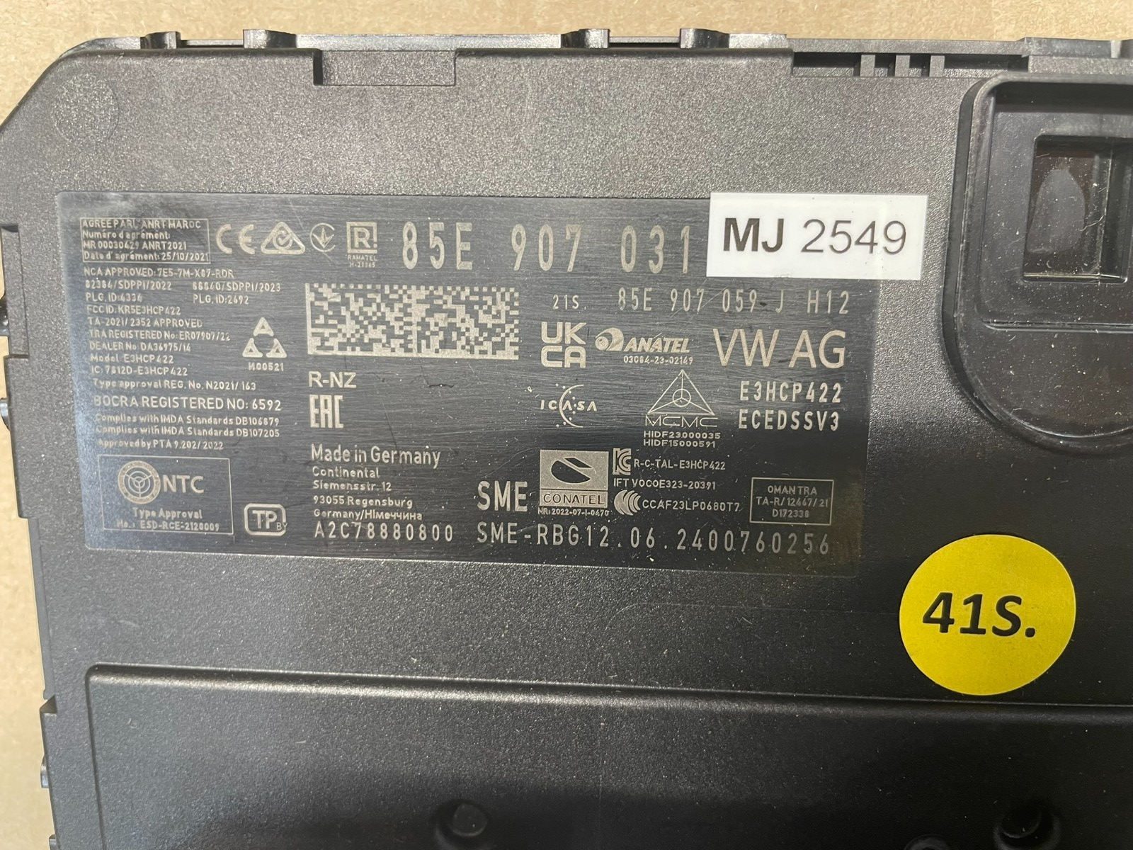 AUDI VW STEUERGERÄT KOMFORTSYSTEM KOMFORT STEUERGERÄT 85E907031MJ TEST WAGEN DEM - Obrázek 5