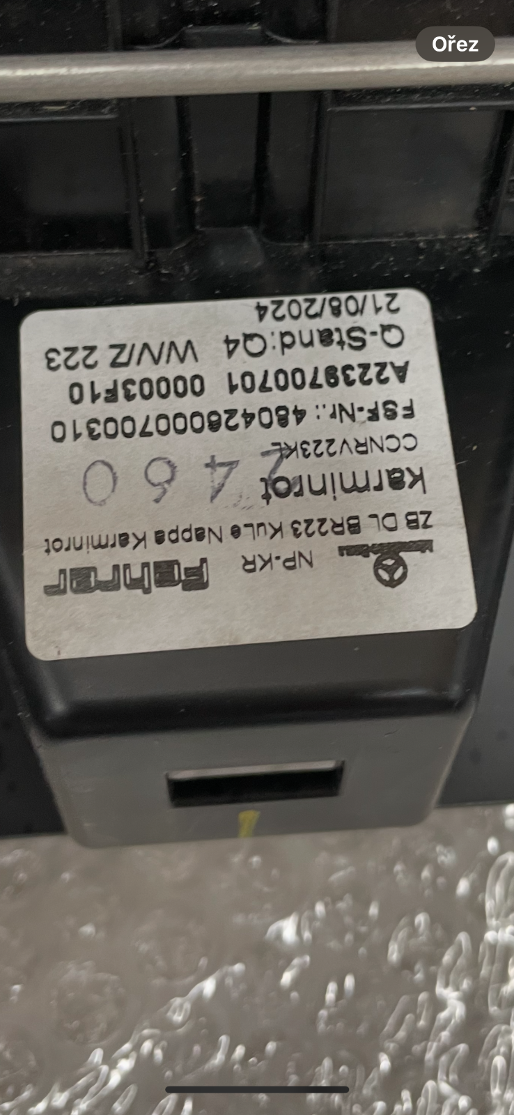 MERCEDES-BENZ S-KLASSE W223 V223 ABLAGEFACH A2239700701 KARMIN ROT DEM TEST CAR - Obrázek 22