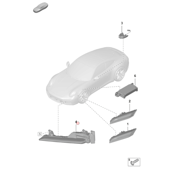 PORSCHE 911 992-1 LED DAY LIGHT TAGFAHRLICHT L+R 992941107C 992941108C ORIG.NEU - Obrázek 3