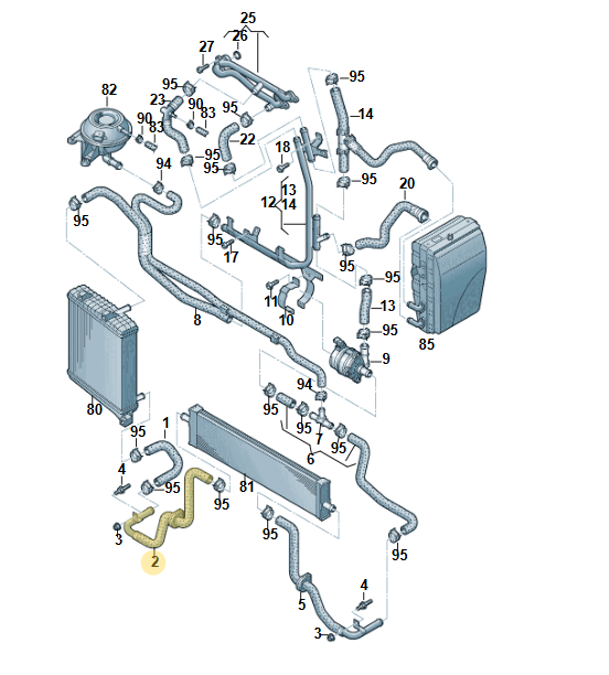 PORSCHE CAYENNE 92A HYBRID KÜHLWASSER KÜHLMITTELROHR 7P0121070T + 7P6121096A - Obrázek 3